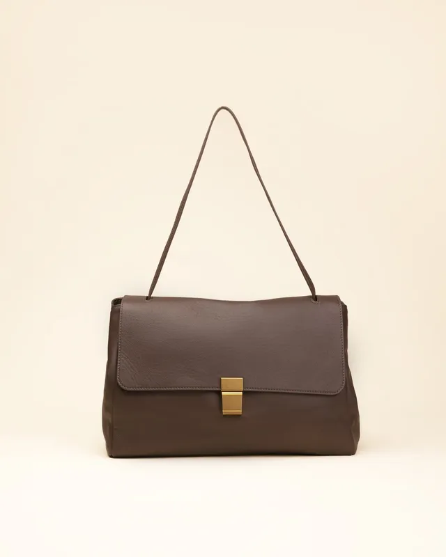 Marks&Angels Niki Castagno borsa a spalla in pelle