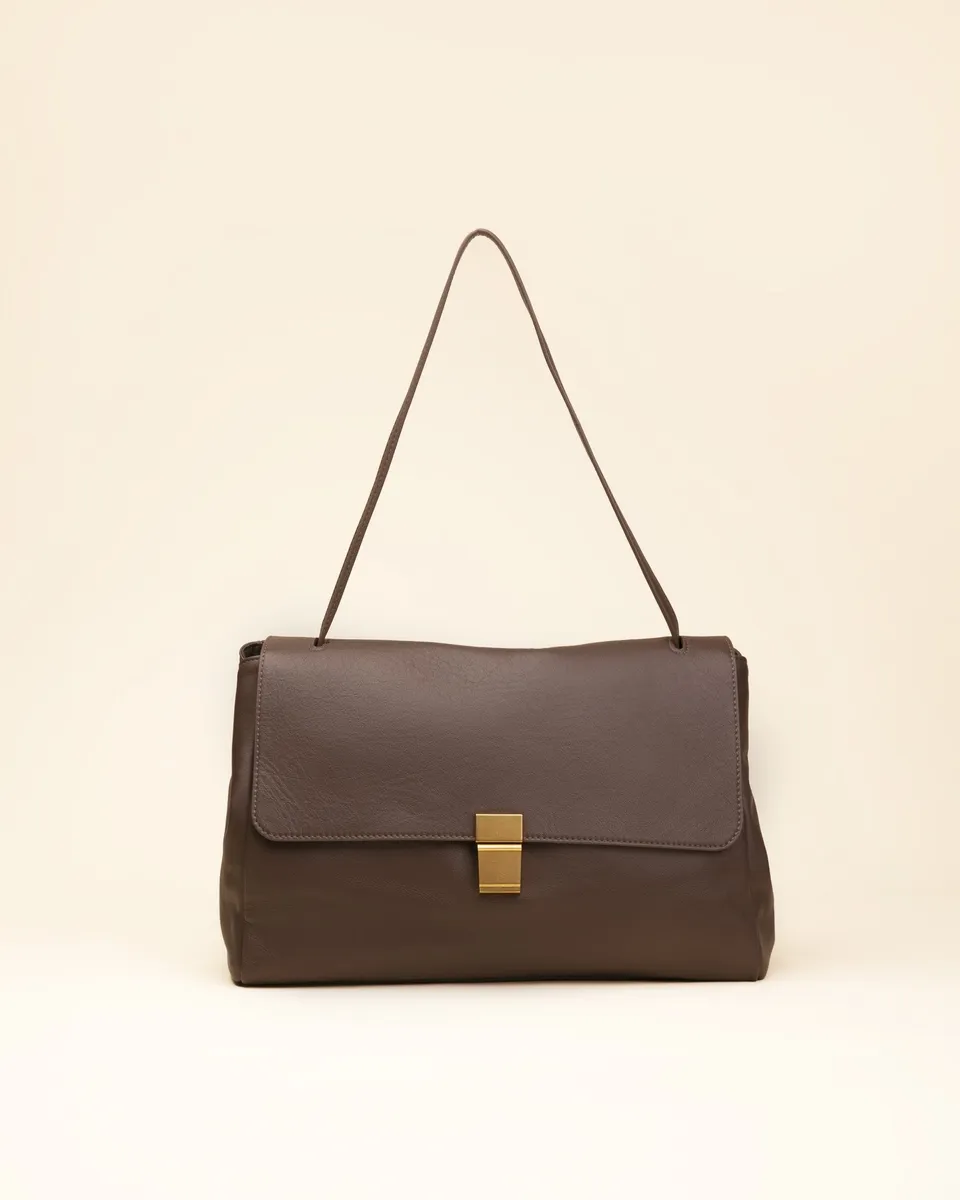 Marks&Angels Niki Castagno borsa a spalla in pelle