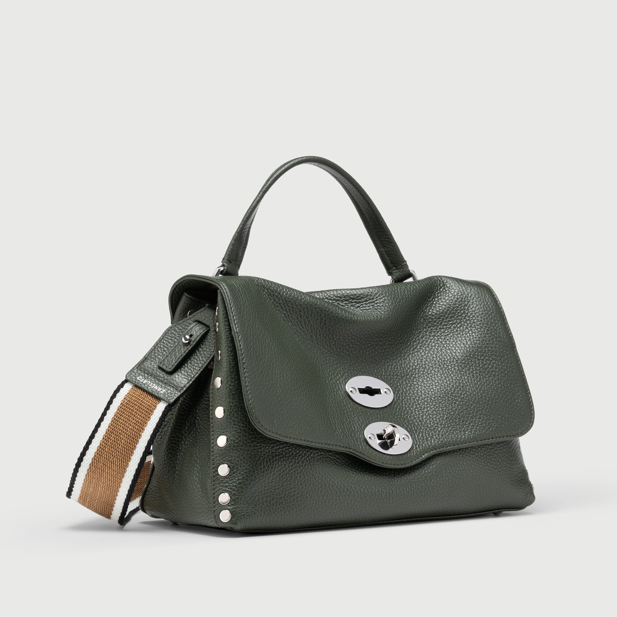 Zanellato Postina® S borsa verde in pelle martellata