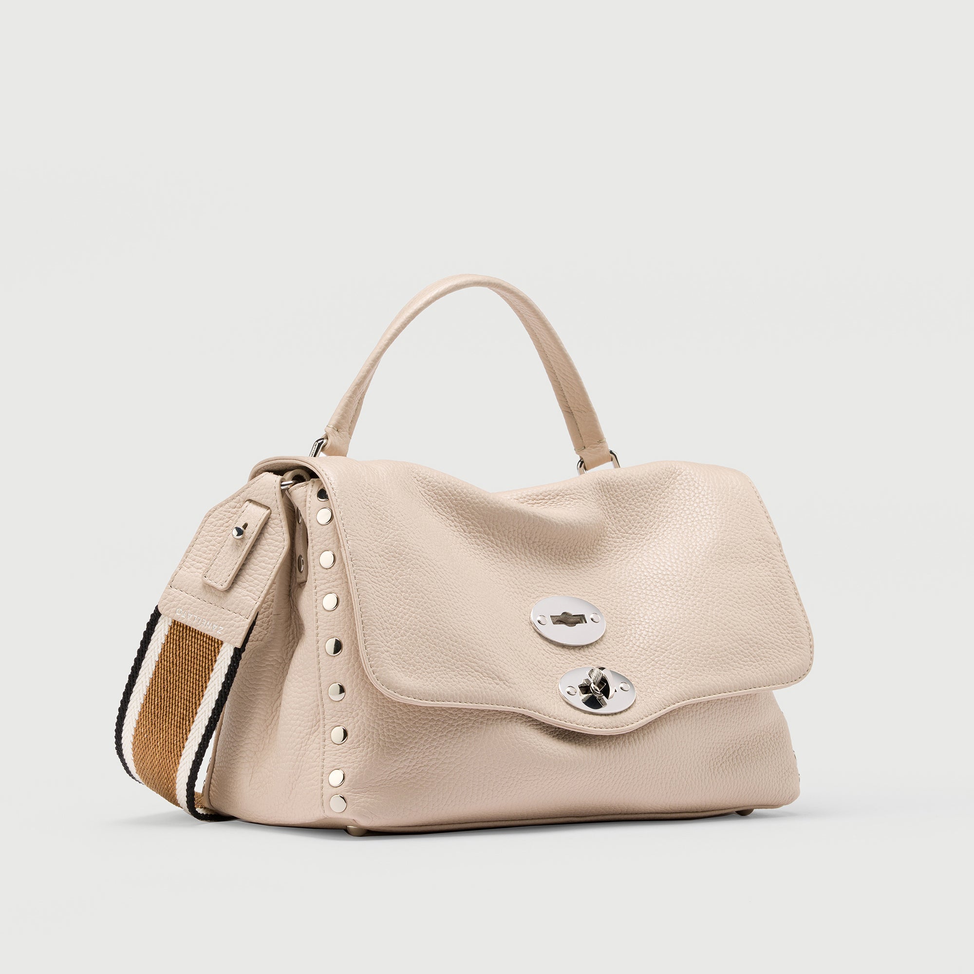 Zanellato Postina® S borsa bianca Carnaroli in pelle martellata