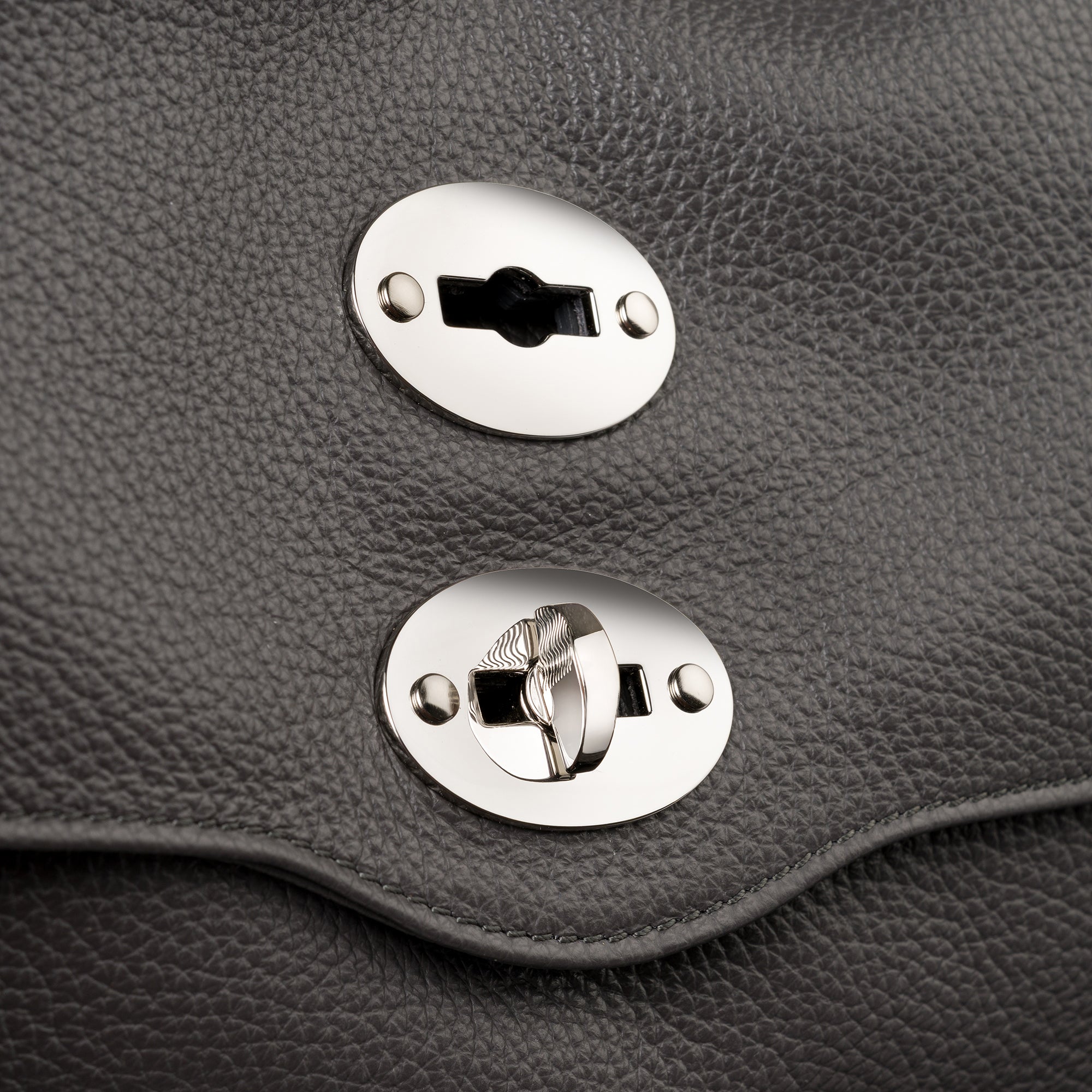 Zanellato Postina® S borsa grigio vulcano in pelle martellata