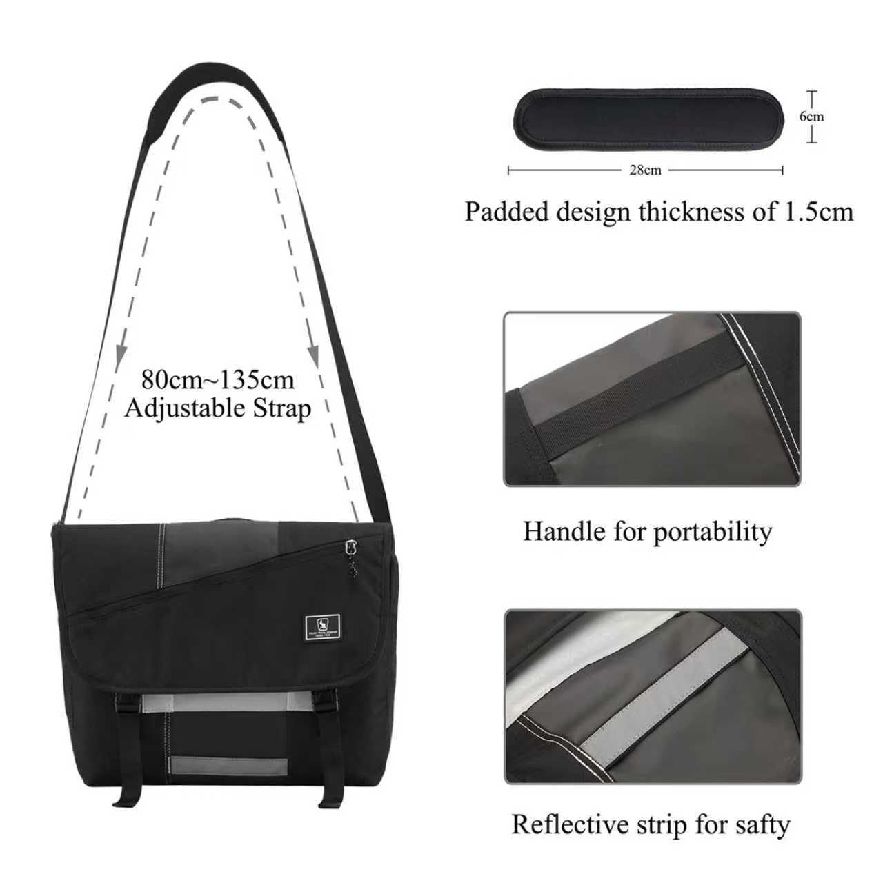 OIWAS Messenger Bags Borsa messenger laptop 15,6 pollici