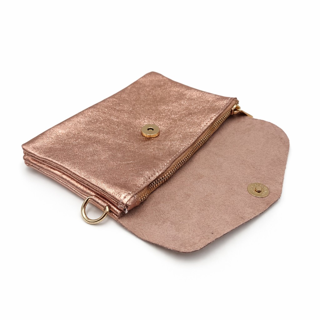 Crazy Lou Pochette en cuir sac double pochette métallisé 2559