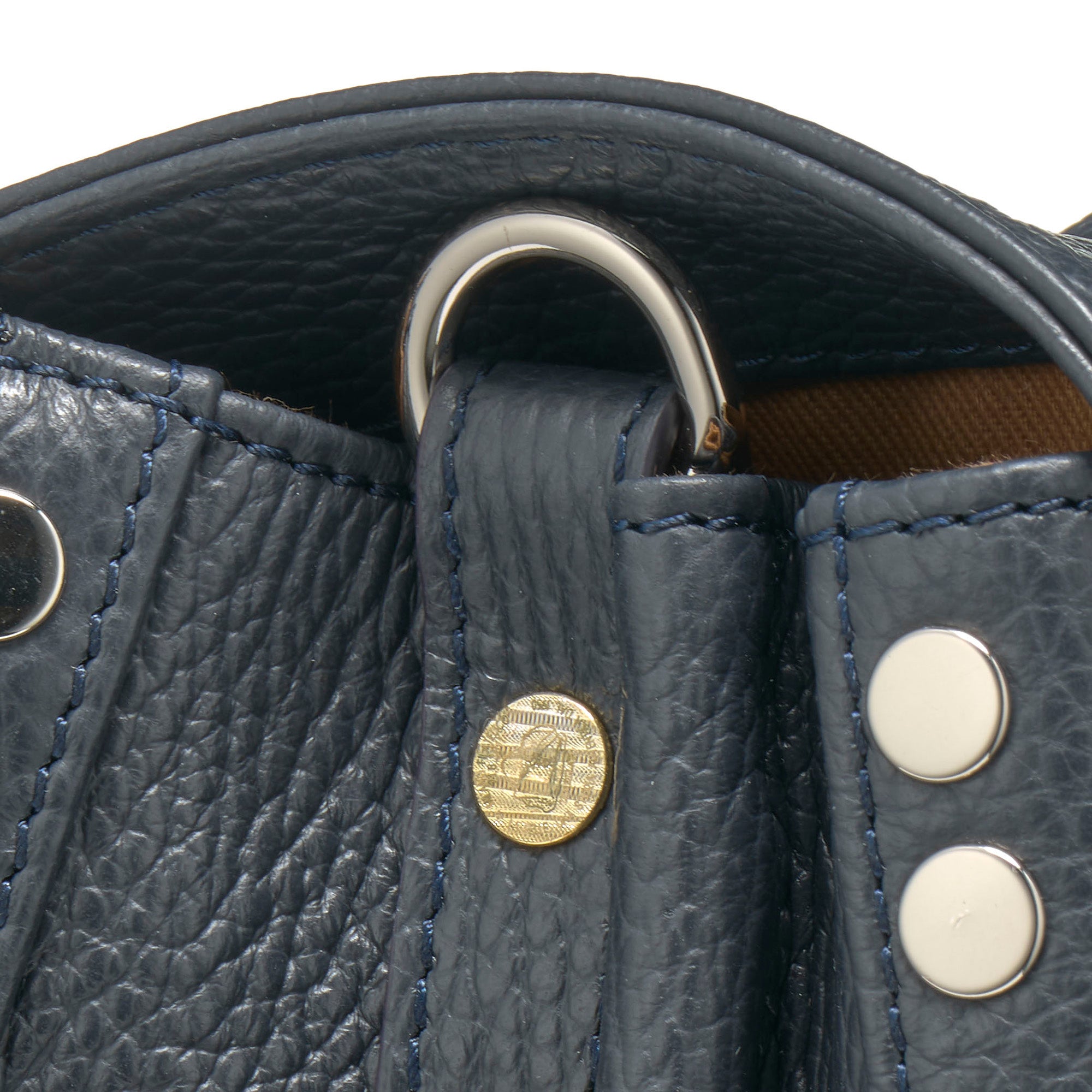 Zanellato Postina® borsa S blu navy in pelle martellata