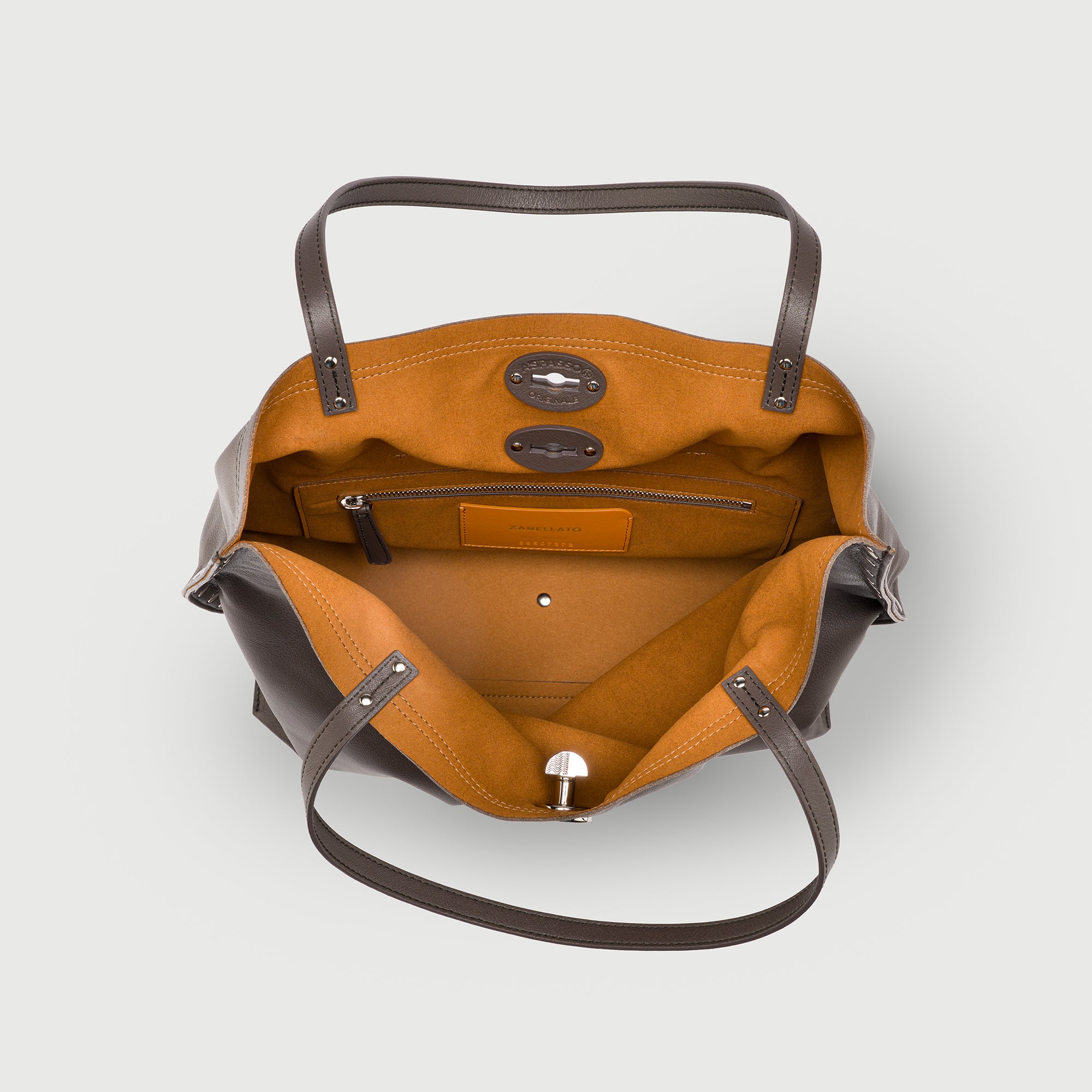 Zanellato A' Spasso® M borsa marrone pelle liscia