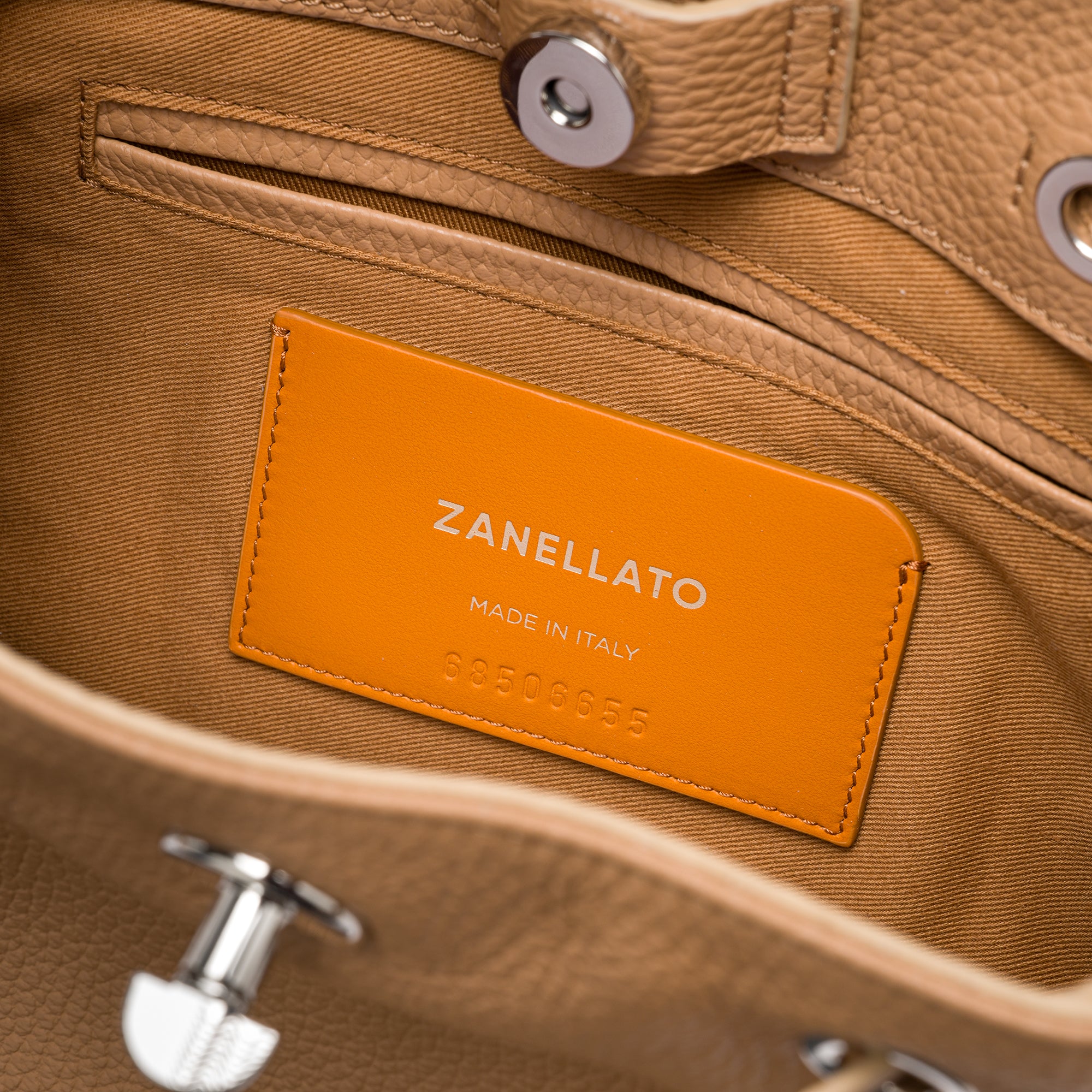 Zanellato Mondà® Small borsa S Brown Cantucci in pelle martellata
