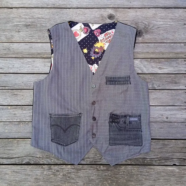 Ricicli Design Abbigliamento Gilet double face n°07 XL