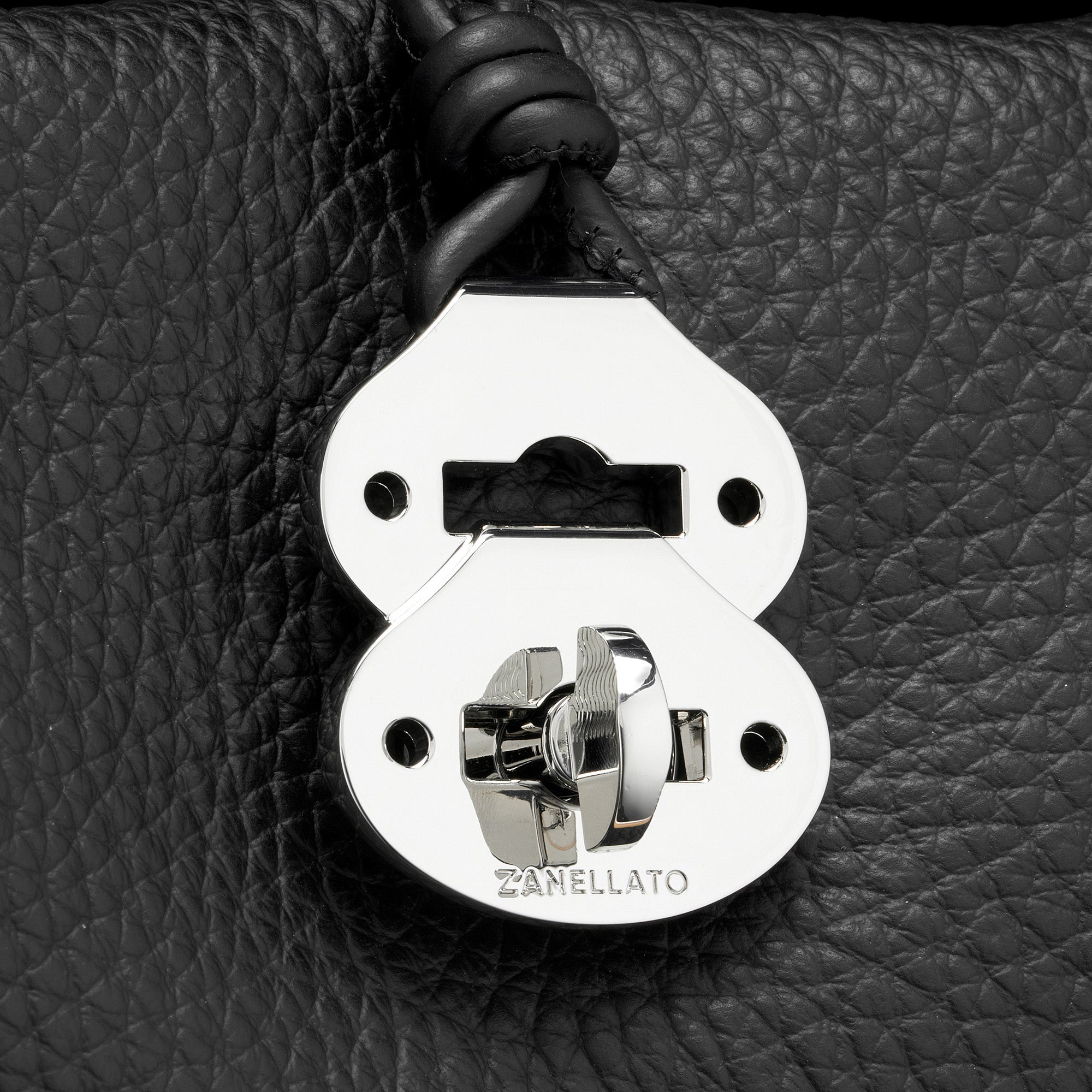 Zanellato Dotta® S borsa Black Nero in pelle martellata