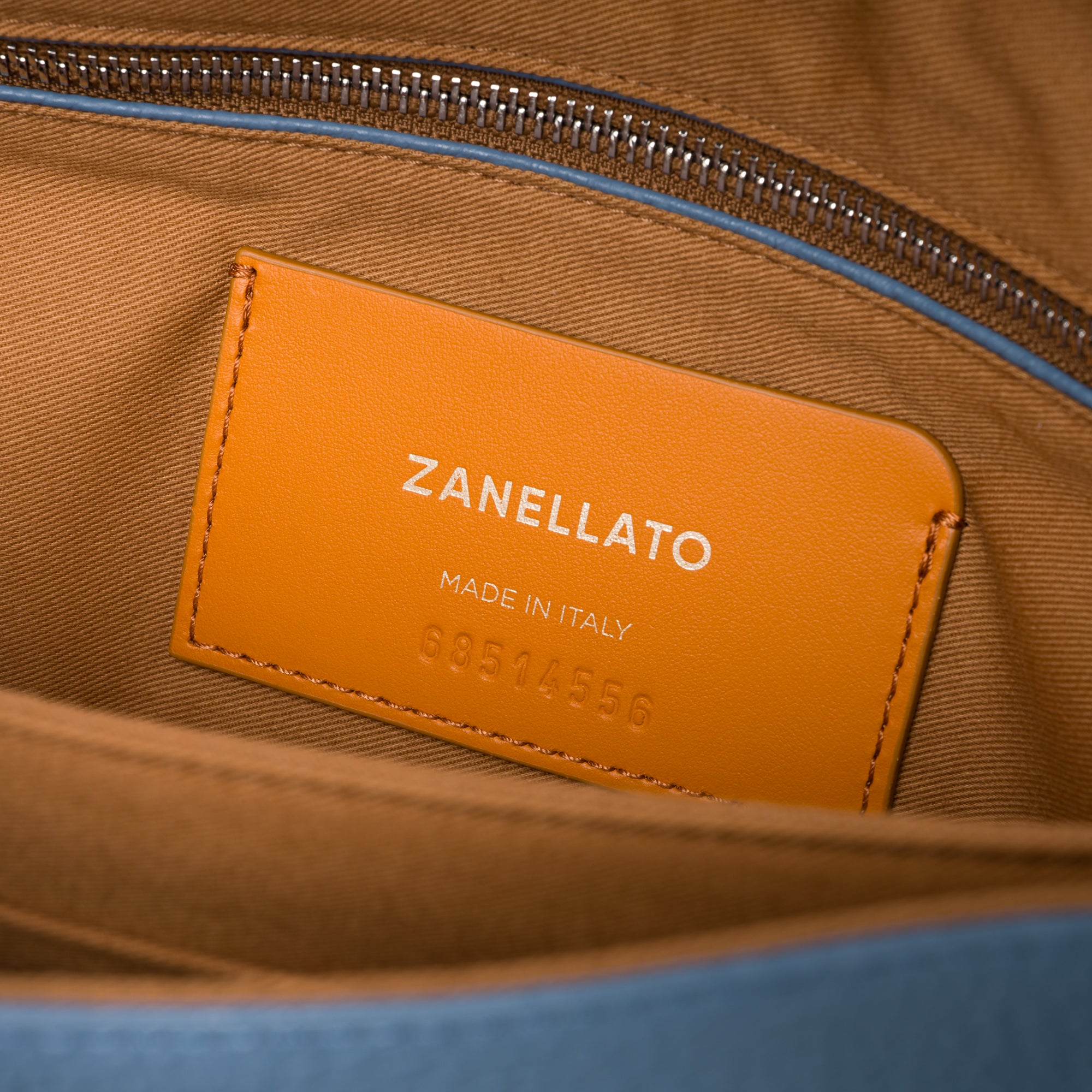 Zanellato Postina® M borsa Blu Sambuco Notturno in pelle martellata