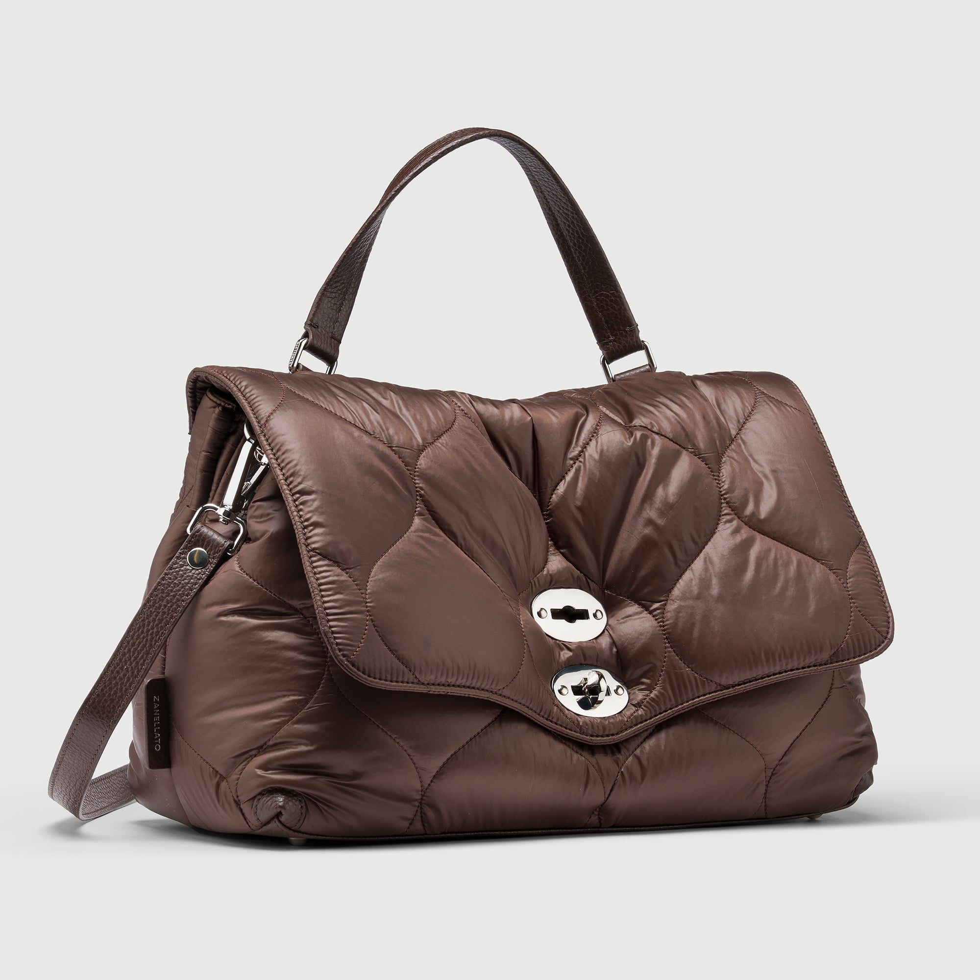 Zanellato Postina® M borsa marrone nylon imbottito