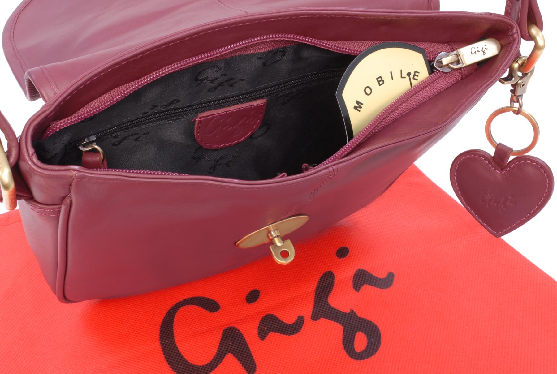 Gigi Othello Collection 8755T borsa a sella in pelle con tracolla regolabile