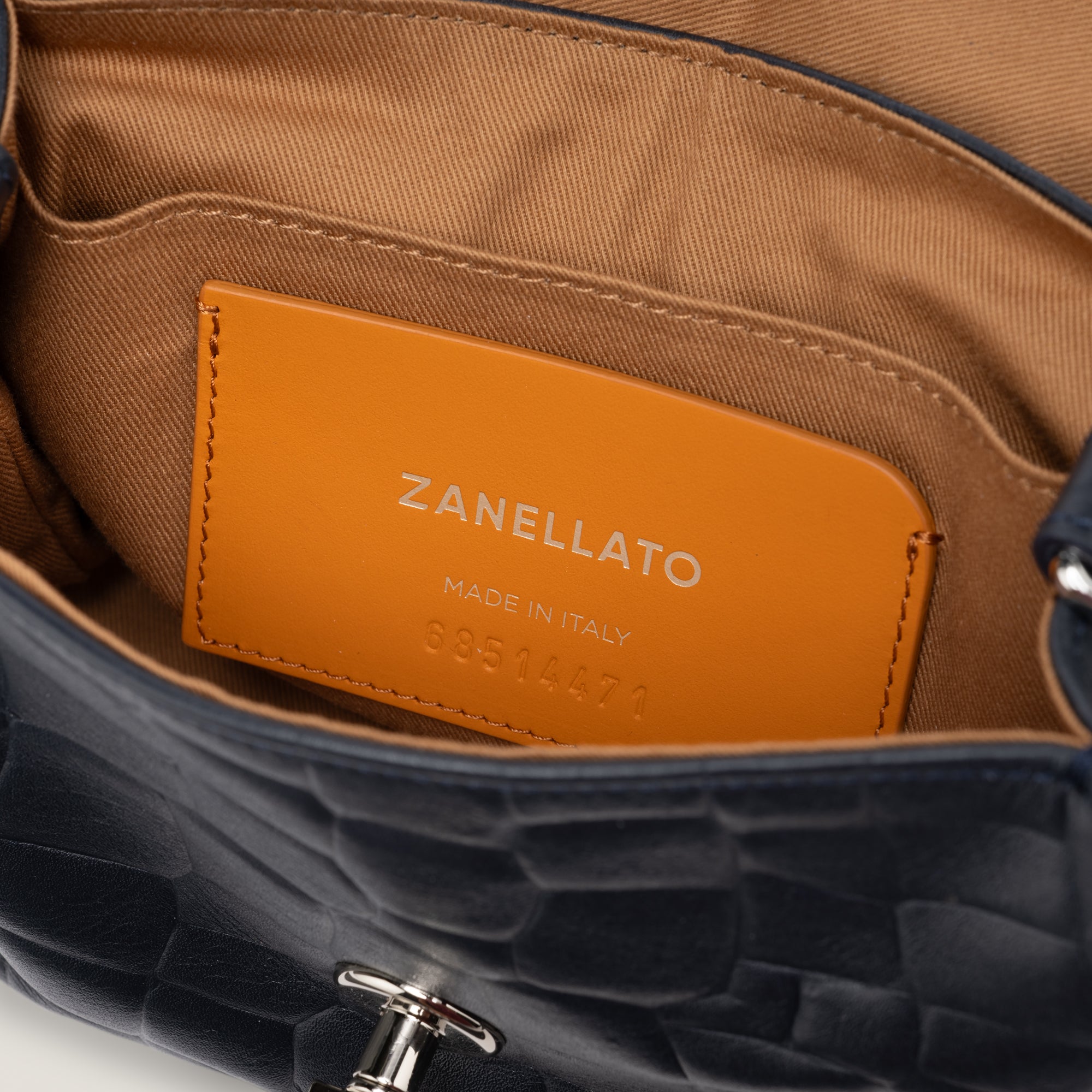 Zanellato Postina® BABY borsa blu pelle stampata