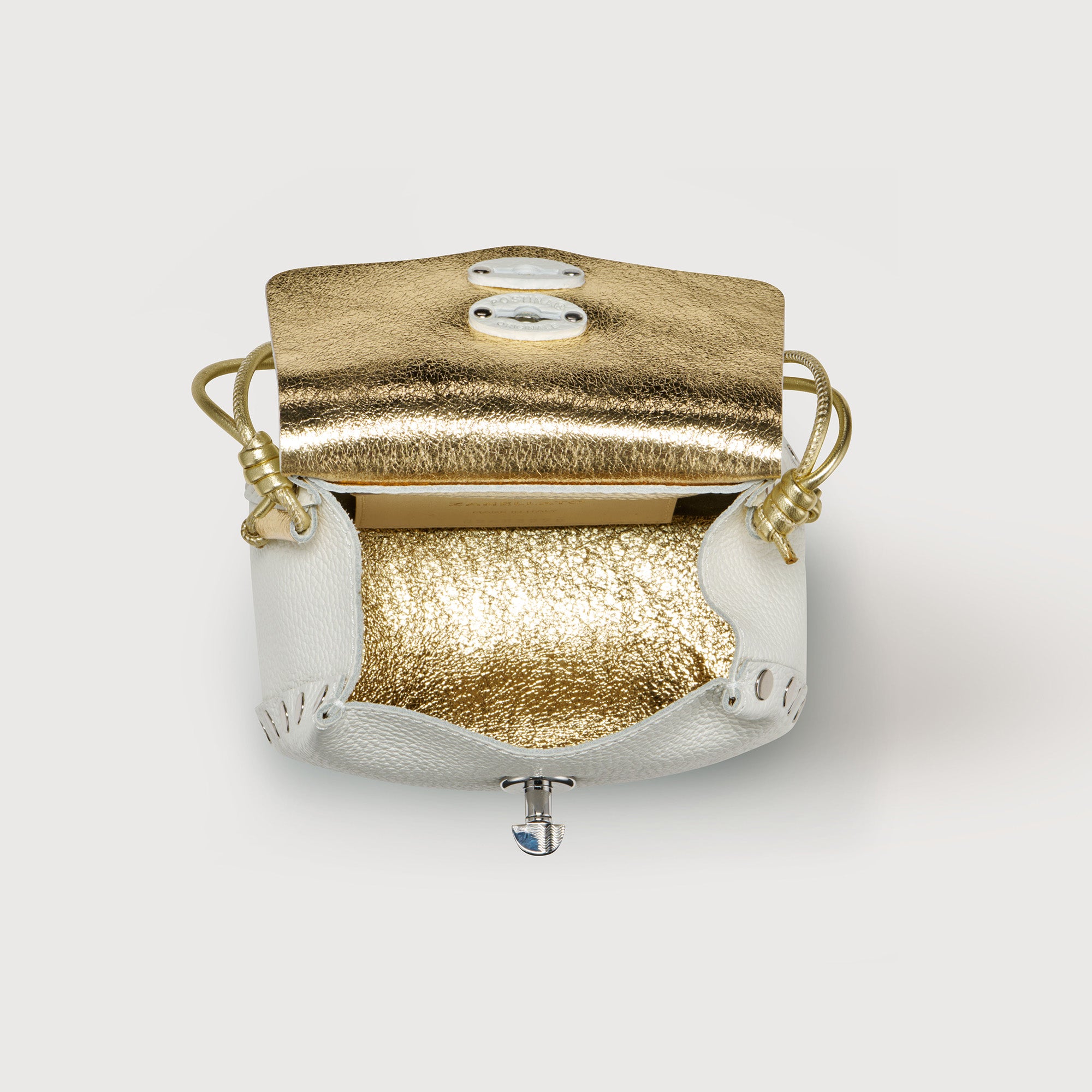 Zanellato Postina® SBABY borsa White Latte mini in pelle laminata
