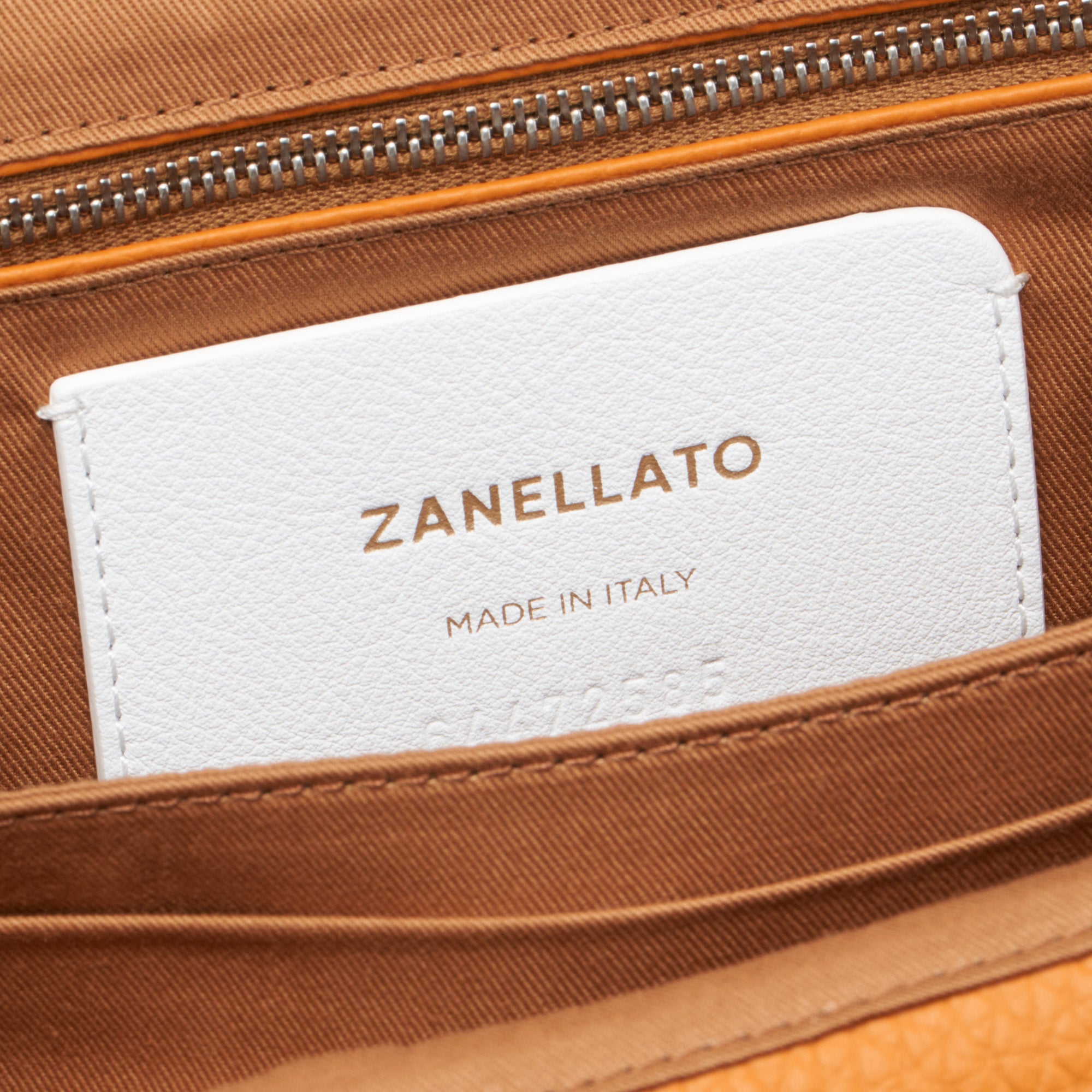 Zanellato Dotta® S borsa arancione in pelle martellata