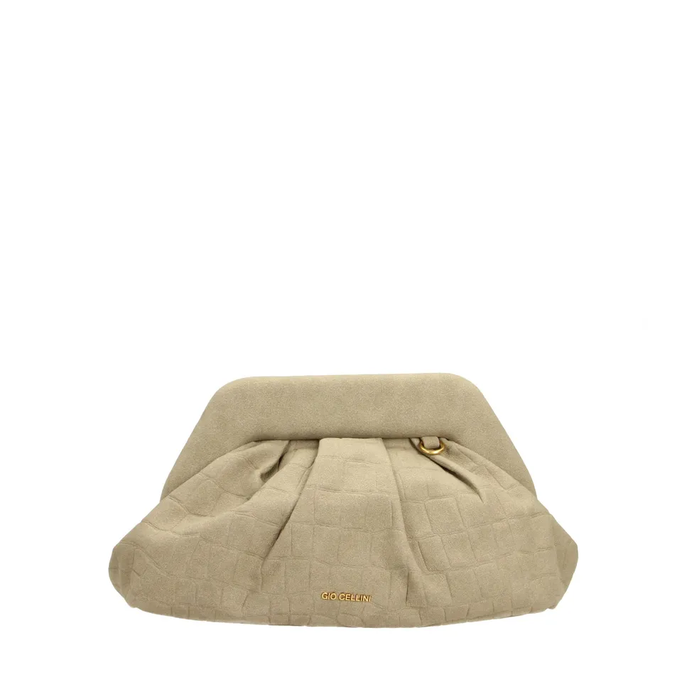 Gio Cellini MINI BAGS CLUTCH clutch grigia 31x19x10 cm in ecocamoscio