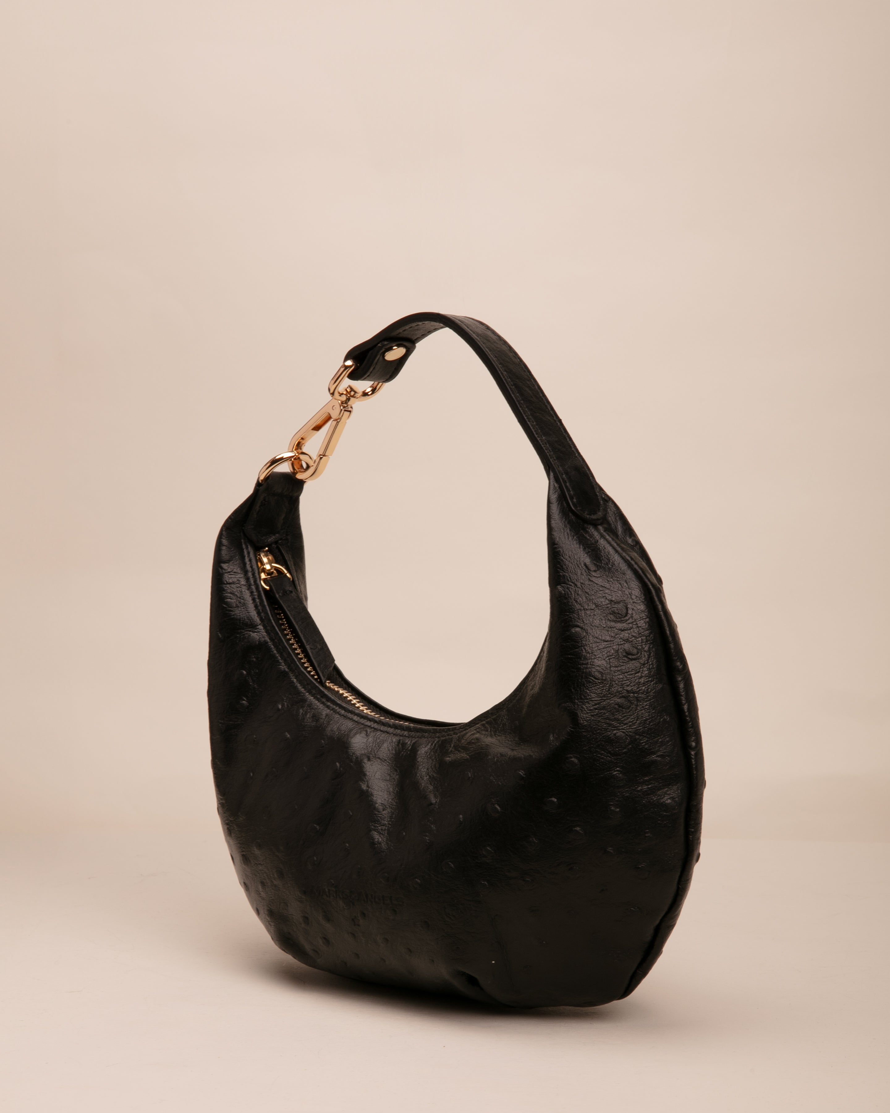 Marks&Angels Borse a Spalla Mini Vicky Rhea nero borsa effetto struzzo