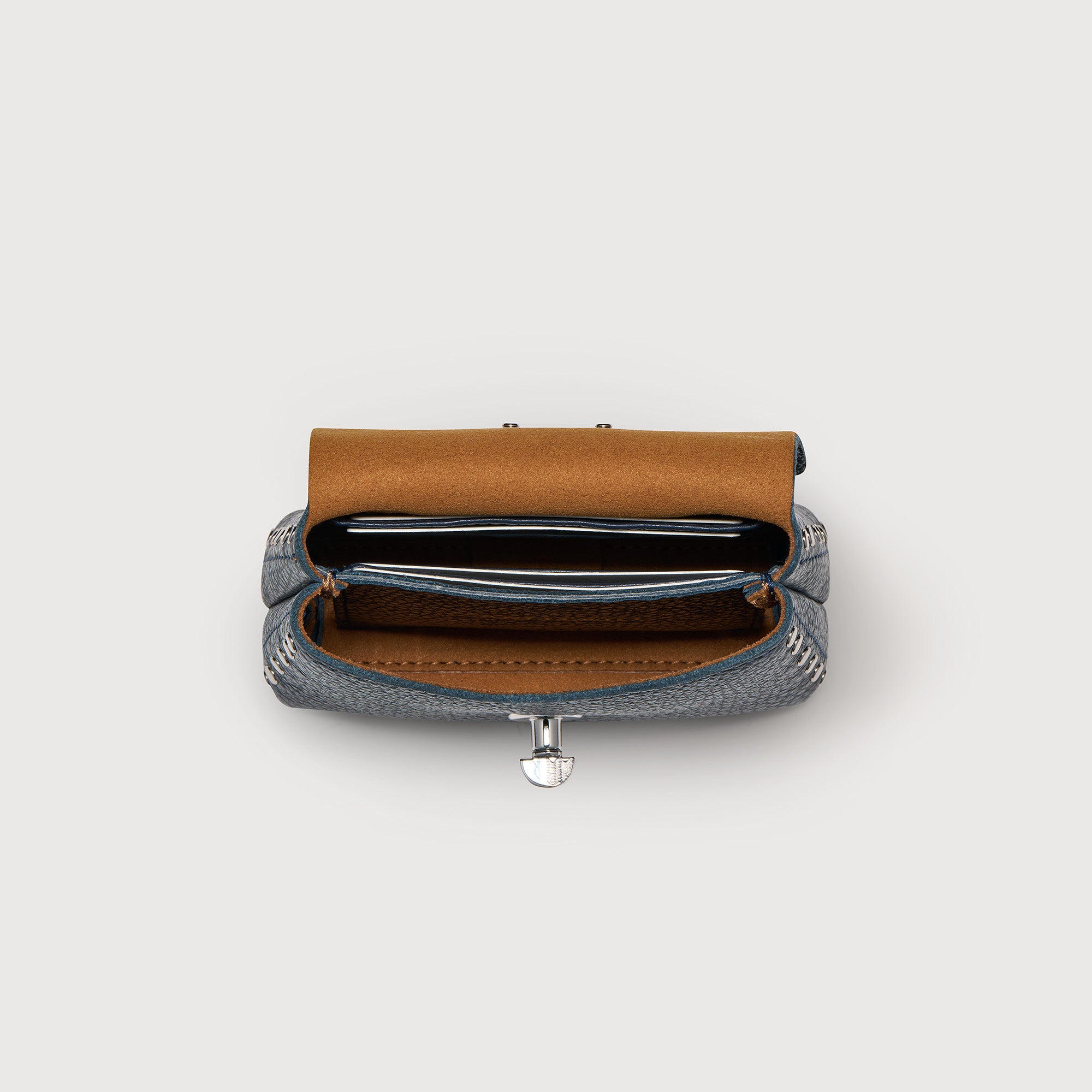 Zanellato Postina® Wallet MINI portafoglio Blue Peacock in pelle martellata