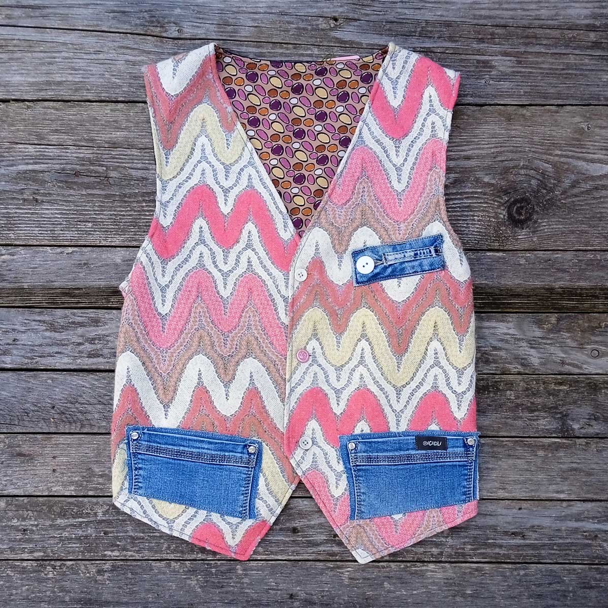 Ricicli Design Abbigliamento Gilet double face n°11 XS