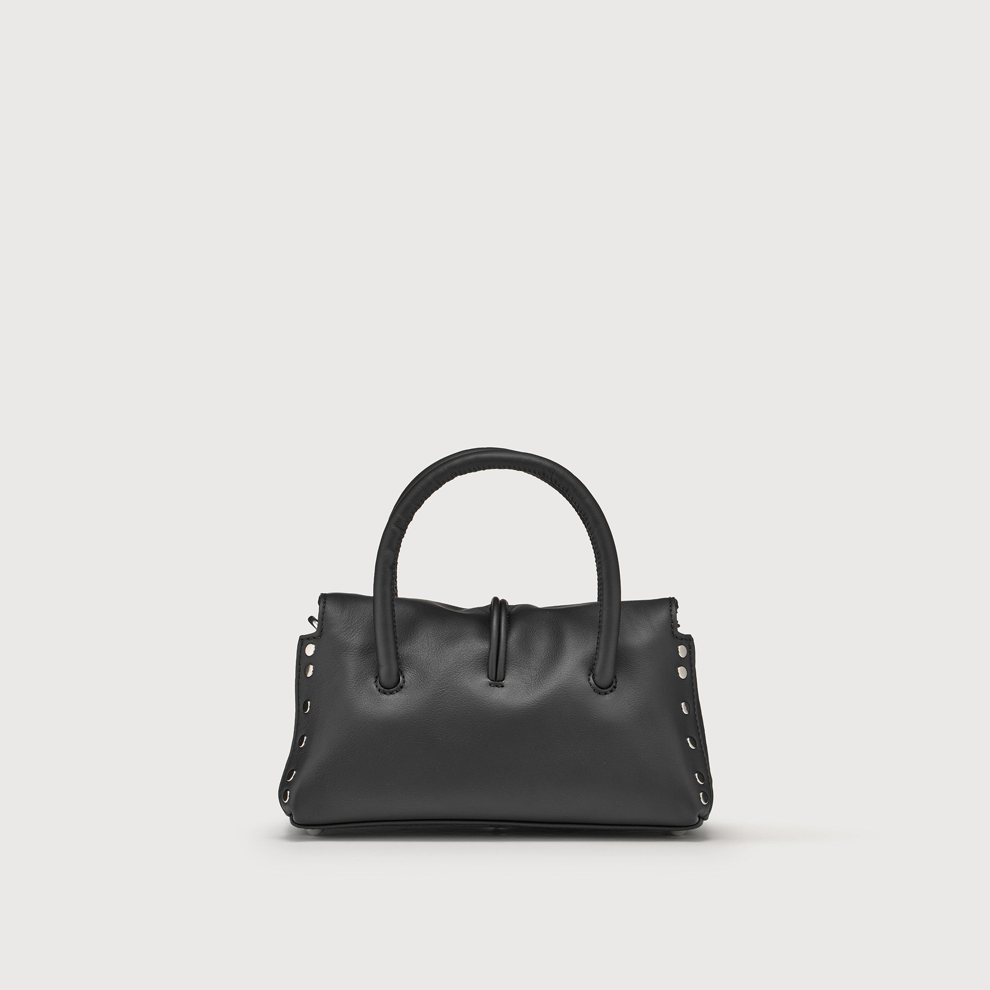 Zanellato Dotta® BABY borsa mini nera in pelle liscia