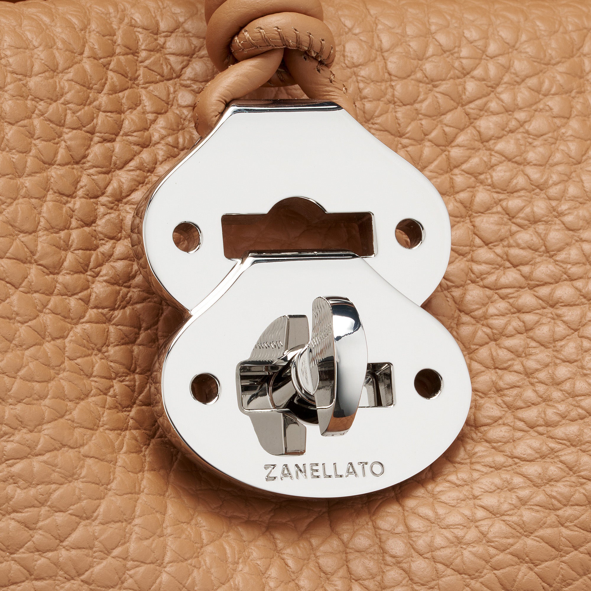 Zanellato Dotta® S borsa Brown Amaretto in pelle martellata
