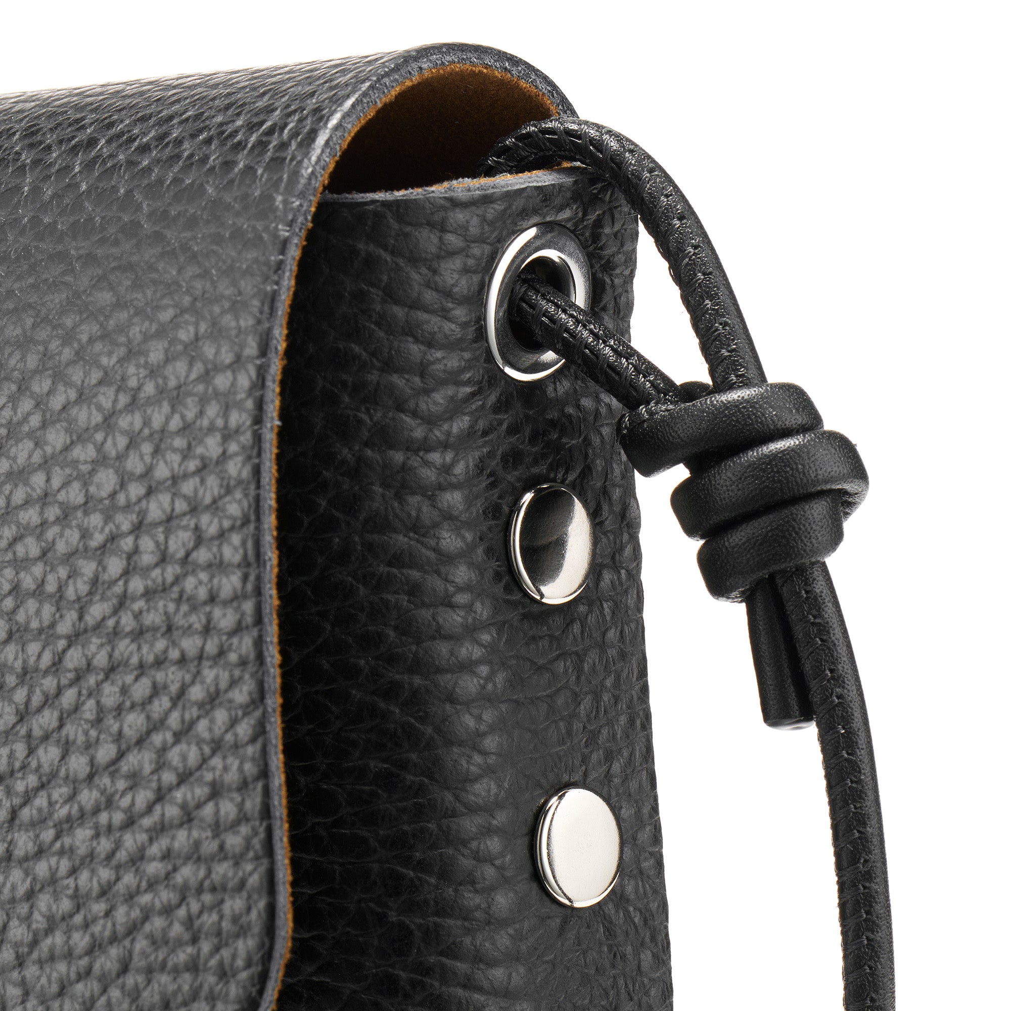 Zanellato Lettera® Small Bag pochette nera in pelle martellata