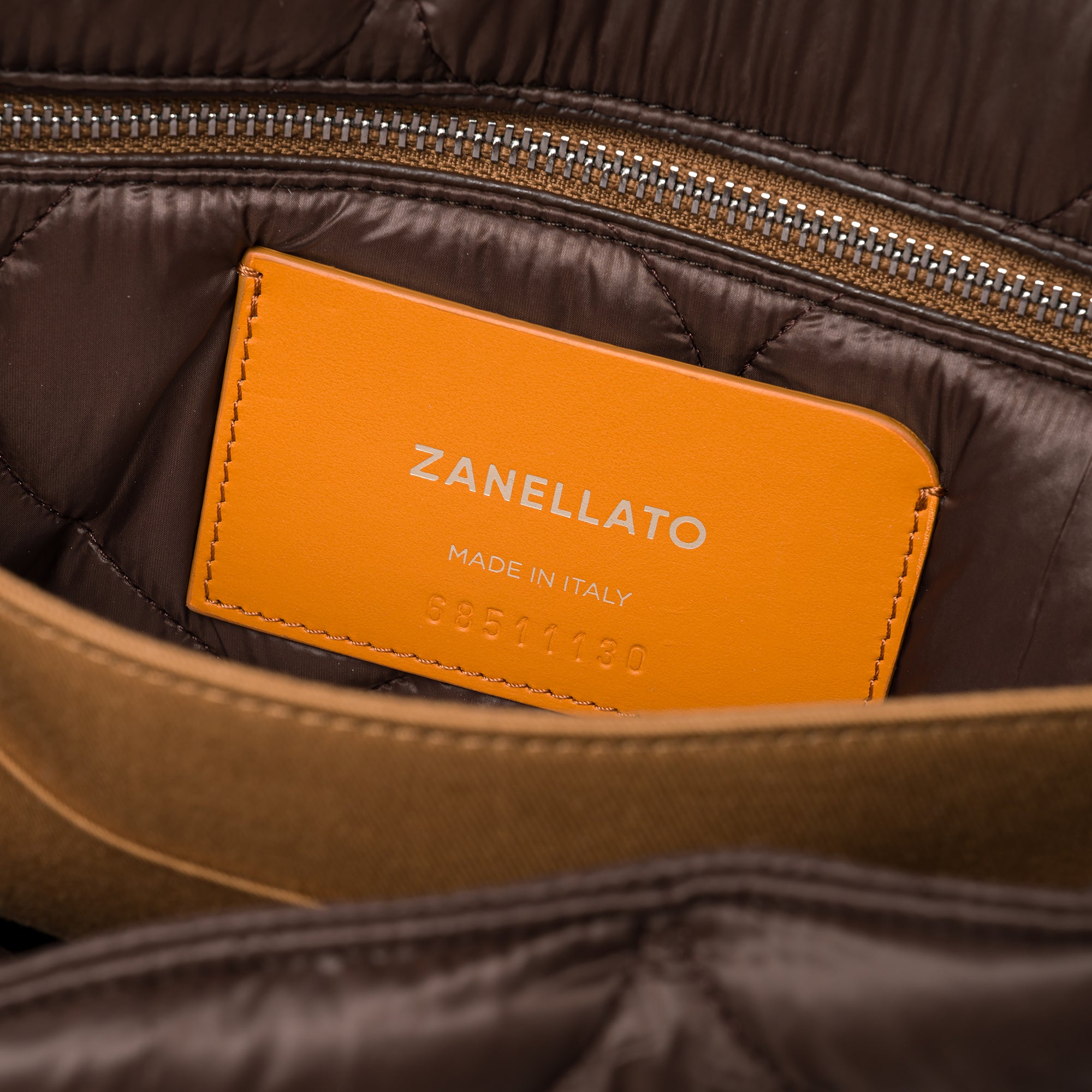 Zanellato Postina® S borsa marrone in tessuto imbottito