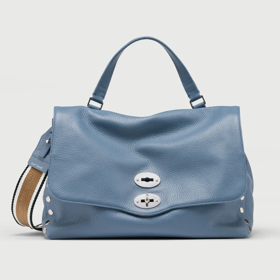 Zanellato Postina® M borsa Blu Sambuco Notturno in pelle martellata