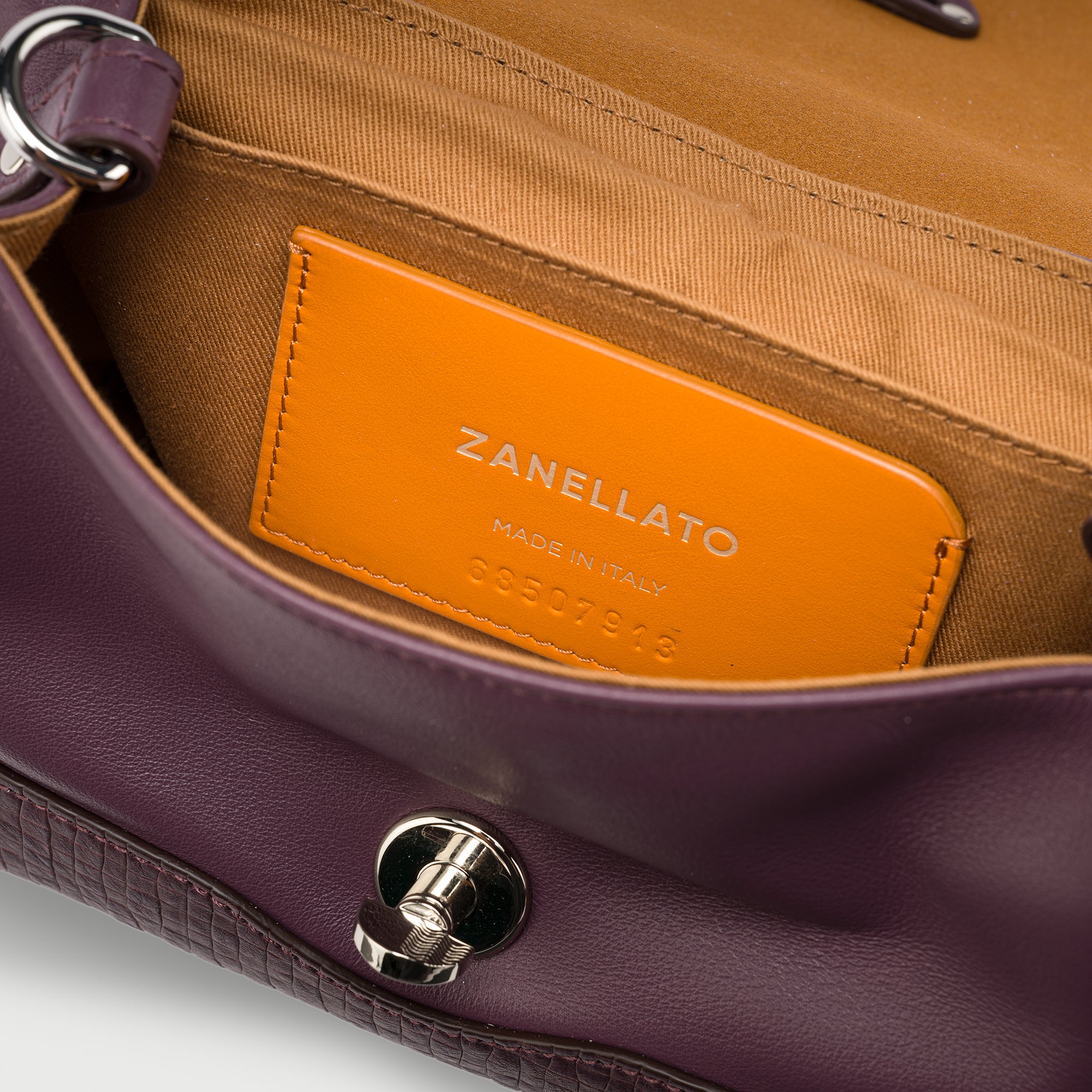 Zanellato Postina® Baby in Red Chianti borsa in pelle stampata