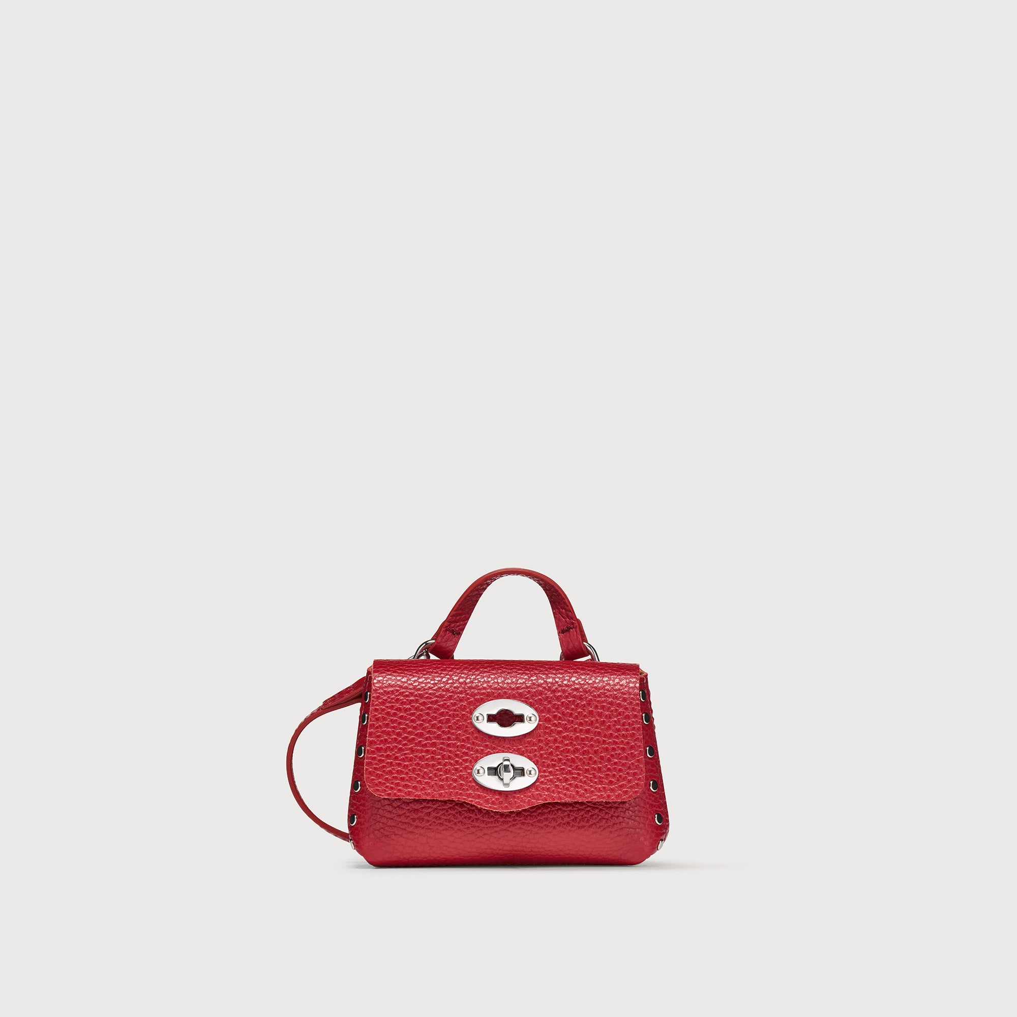 Zanellato Postina® Wallet Mini portafoglio rosso pelle martellata