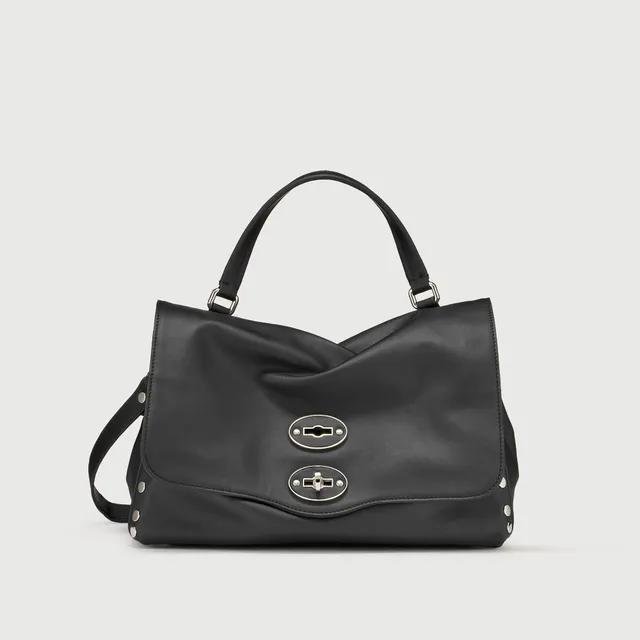 Zanellato Postina® S borsa nera in pelle liscia morbida
