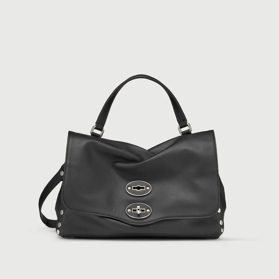 Zanellato Postina® S borsa nera in pelle liscia morbida