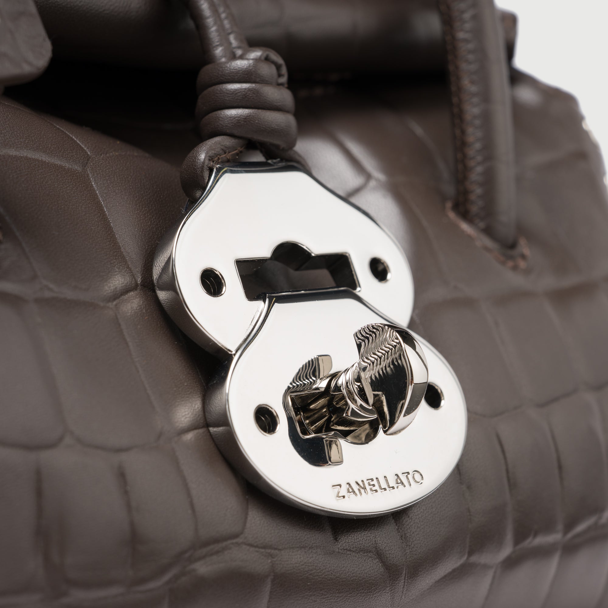 Zanellato Dotta® Baby borsa marrone effetto coccodrillo in pelle