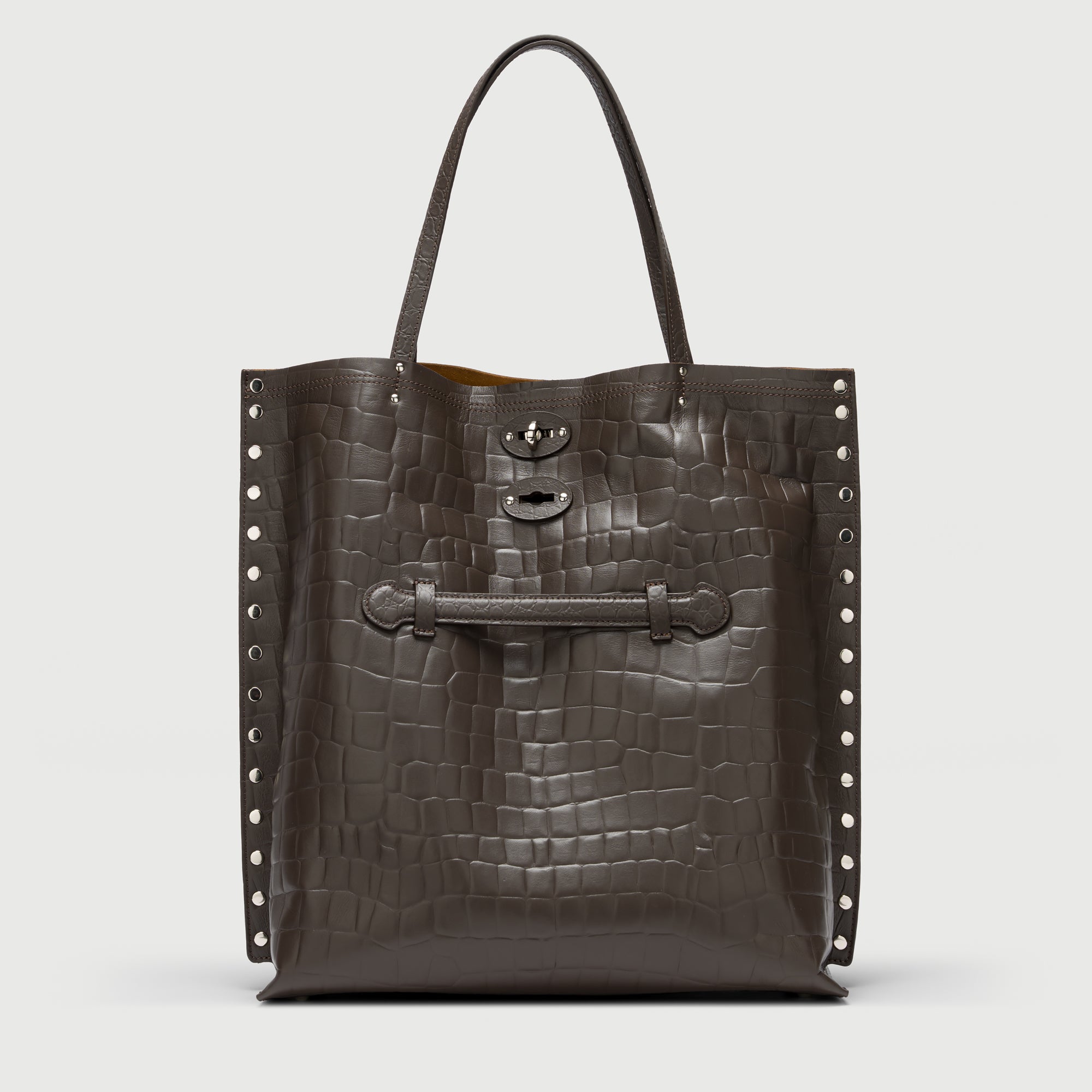 Zanellato A' Spasso® M borsa tote marrone Espresso in pelle stampata