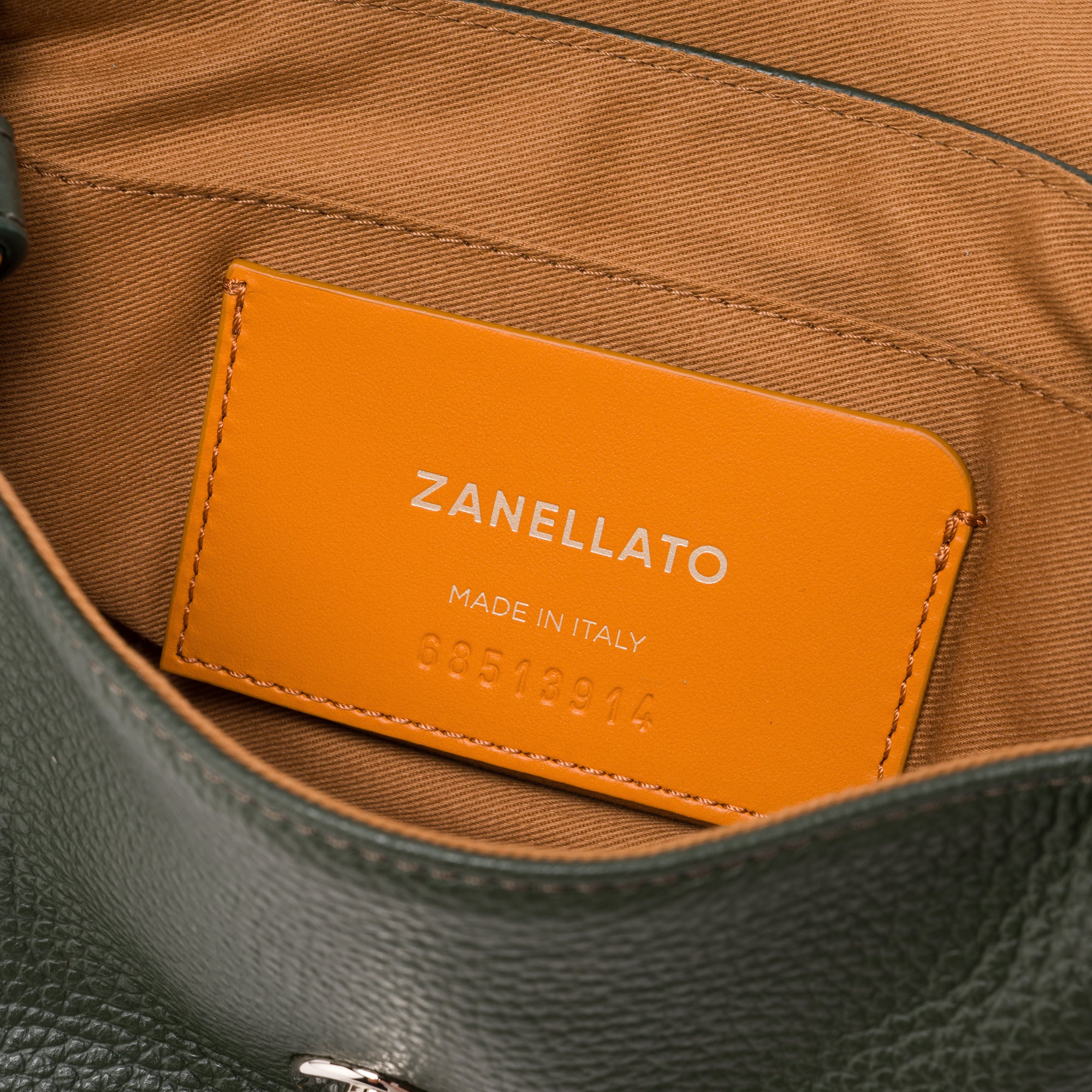 Zanellato Postina® BABY borsa verde Giardino di Boboli in pelle martellata