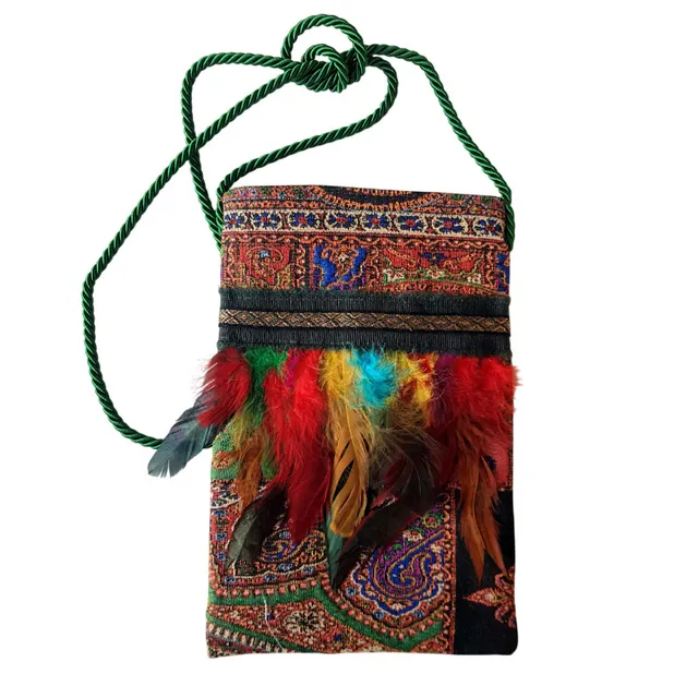 Borseggi Tibetane – le tracolla Tibetana piume 18 borsa a tracolla