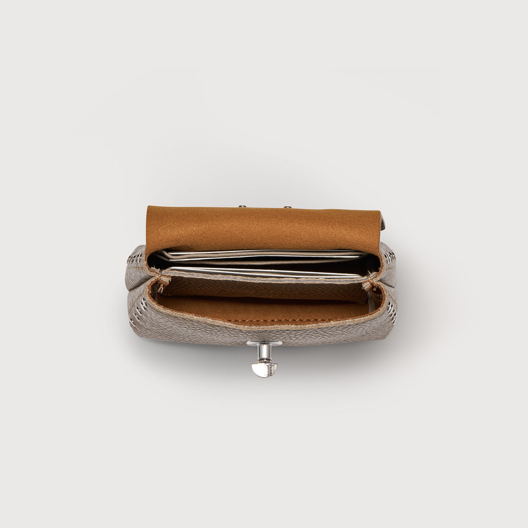 Zanellato Postina® Wallet portafoglio mini grigio pelle martellata