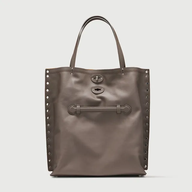 Zanellato A' Spasso® M borsa tote marrone pelle liscia