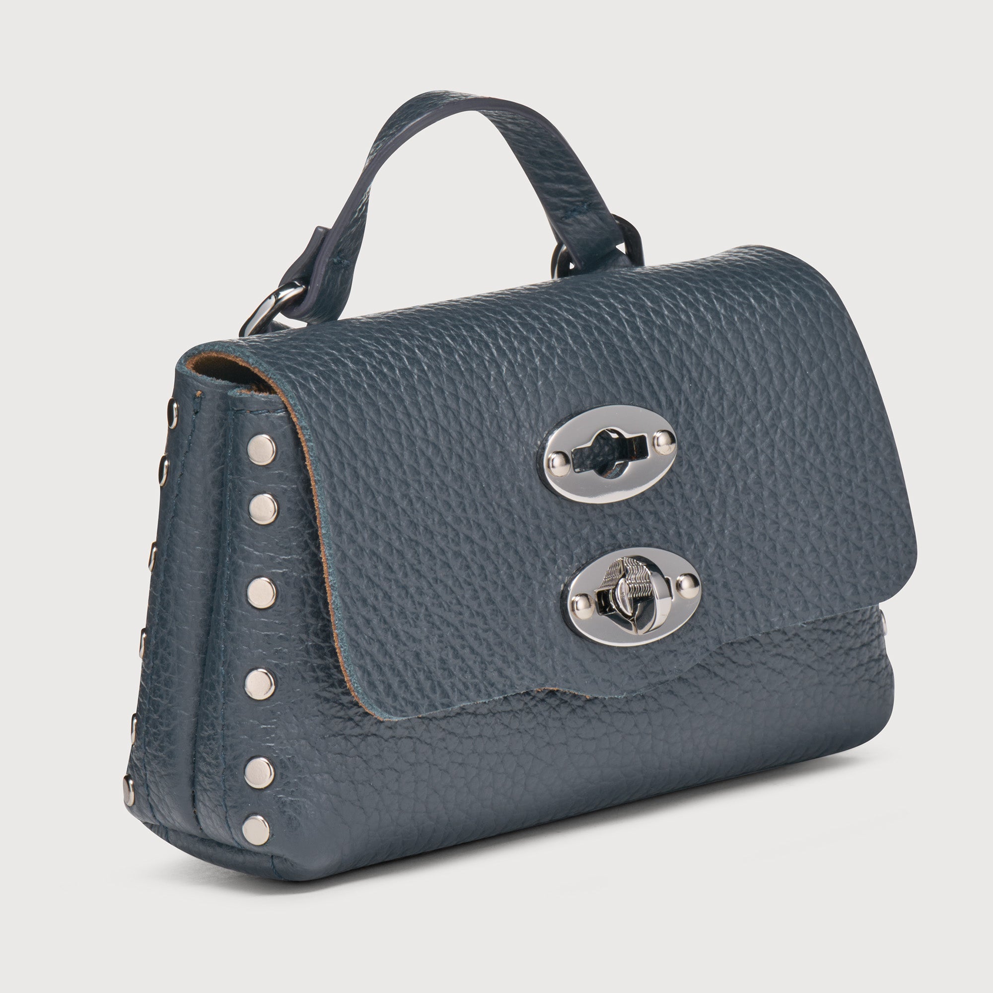 Zanellato Postina® Wallet MINI portafoglio Blue Peacock in pelle martellata
