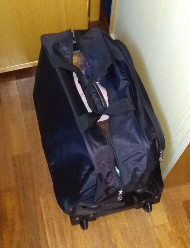 OIWAS Duffel Bags Borsone da viaggio con ruote nero 45-55 L espandibile