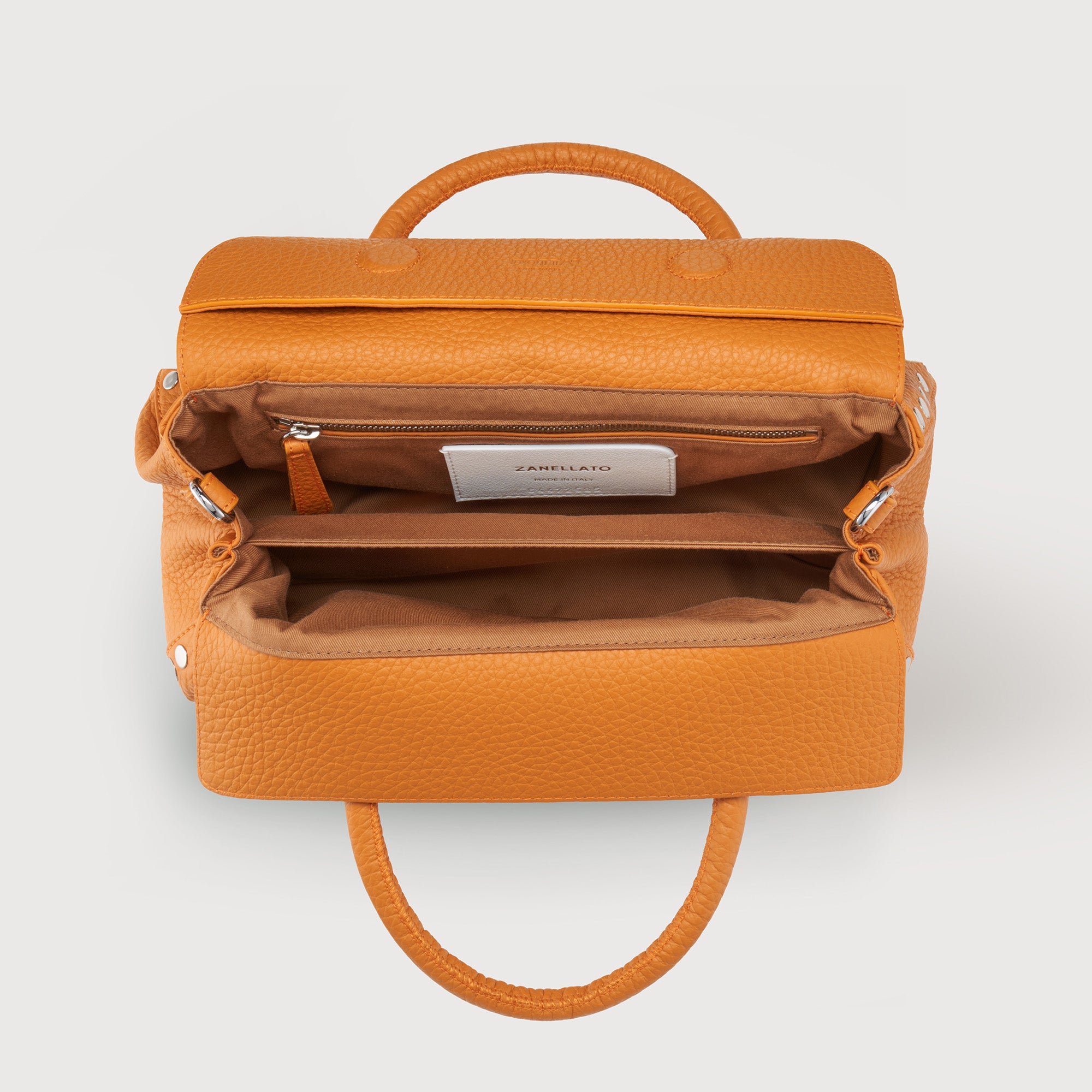Zanellato Dotta® S borsa arancione in pelle martellata