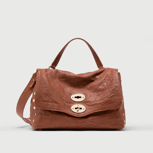 Zanellato Postina® S borsa marrone pelle stropicciata