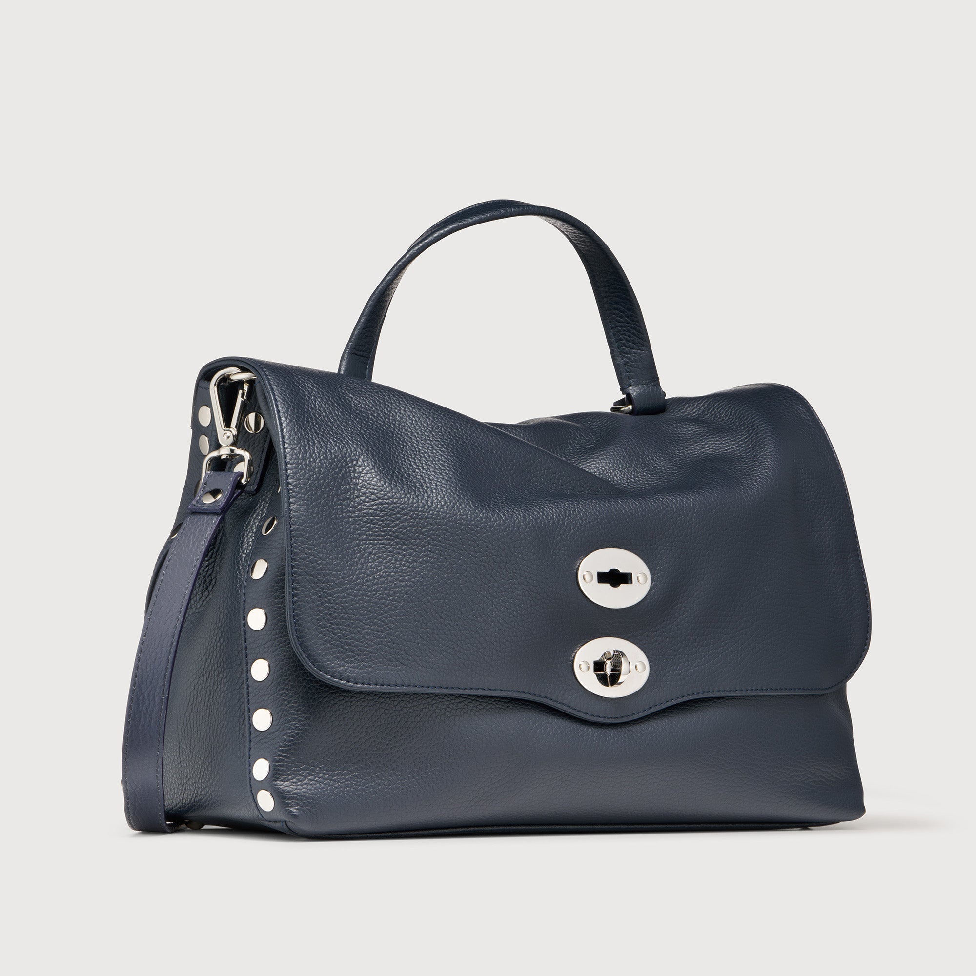 Zanellato Postina® M borsa Dark Navy in pelle martellata