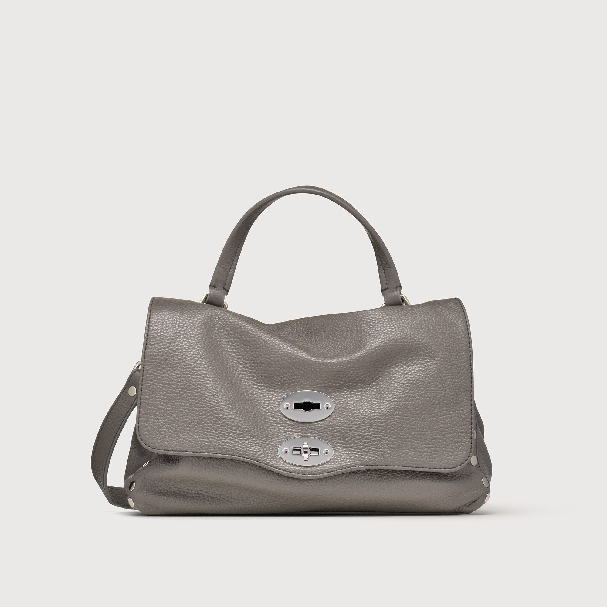 Zanellato Postina® S borsa grigia in pelle martellata