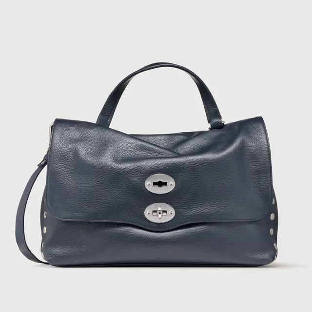 Zanellato Postina® M borsa Dark Navy in pelle martellata