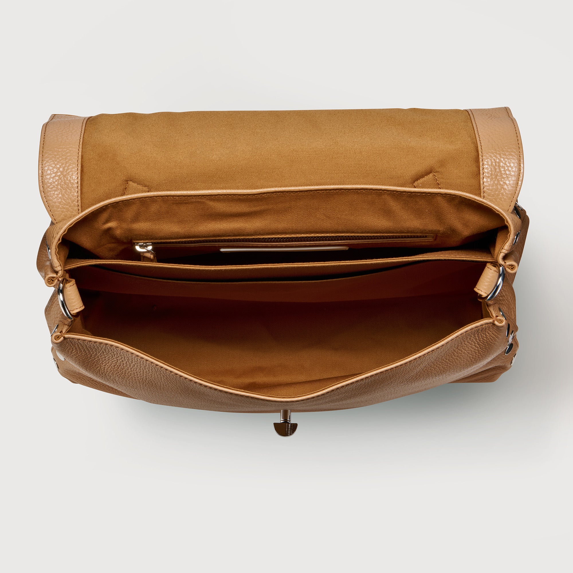 Zanellato Postina® M borsa marrone in pelle martellata
