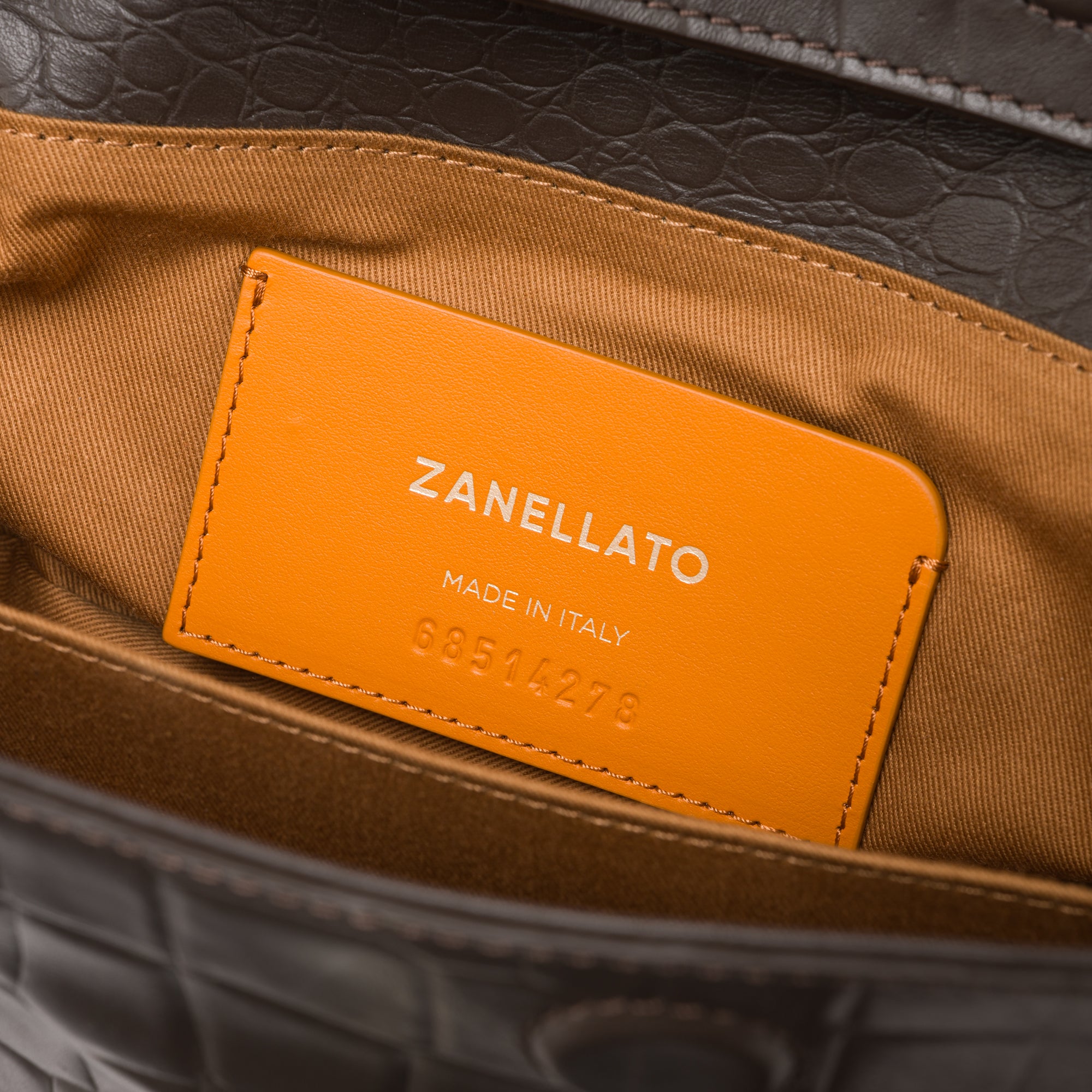 Zanellato Dotta® Baby borsa marrone effetto coccodrillo in pelle