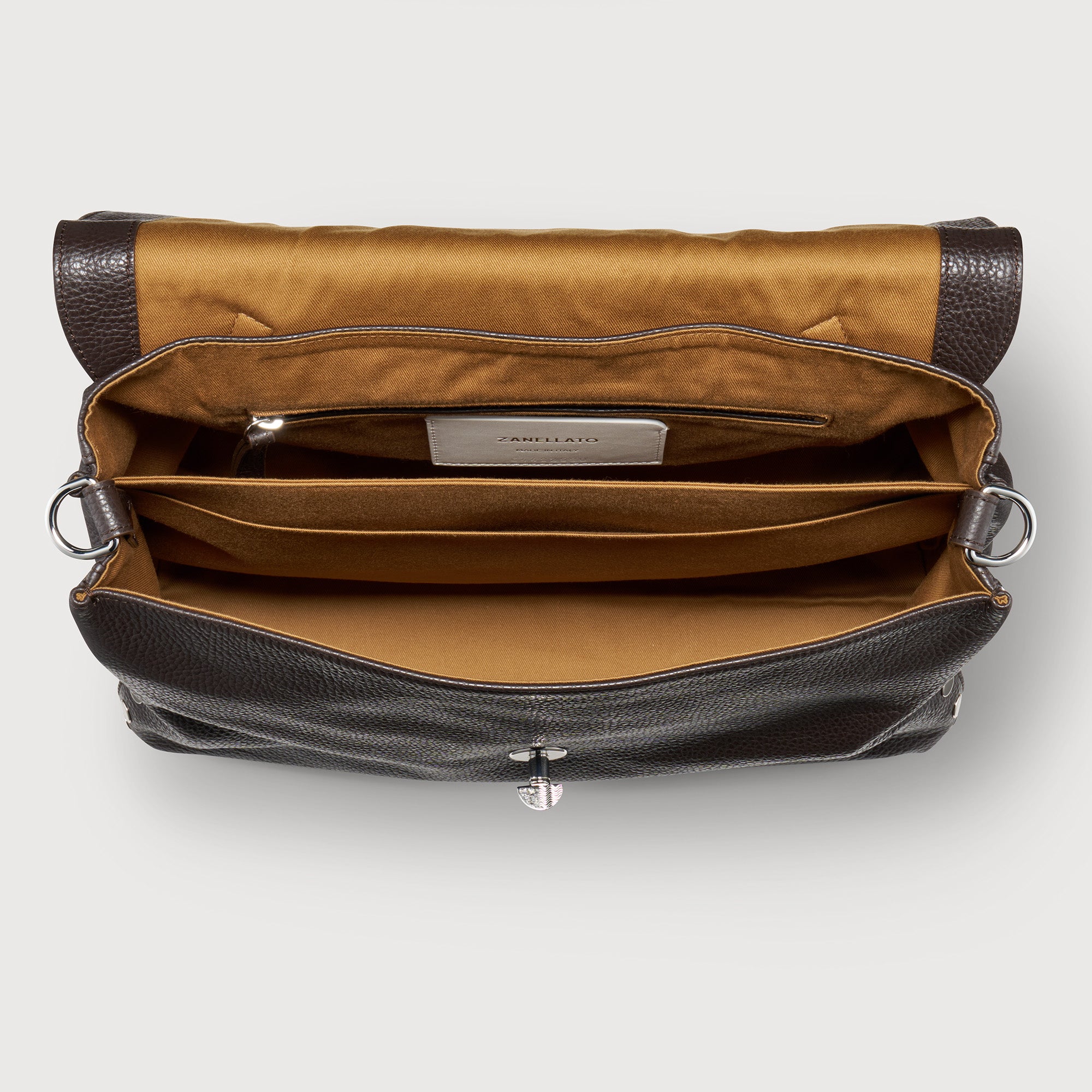 Zanellato Postina® M borsa marrone pelle martellata