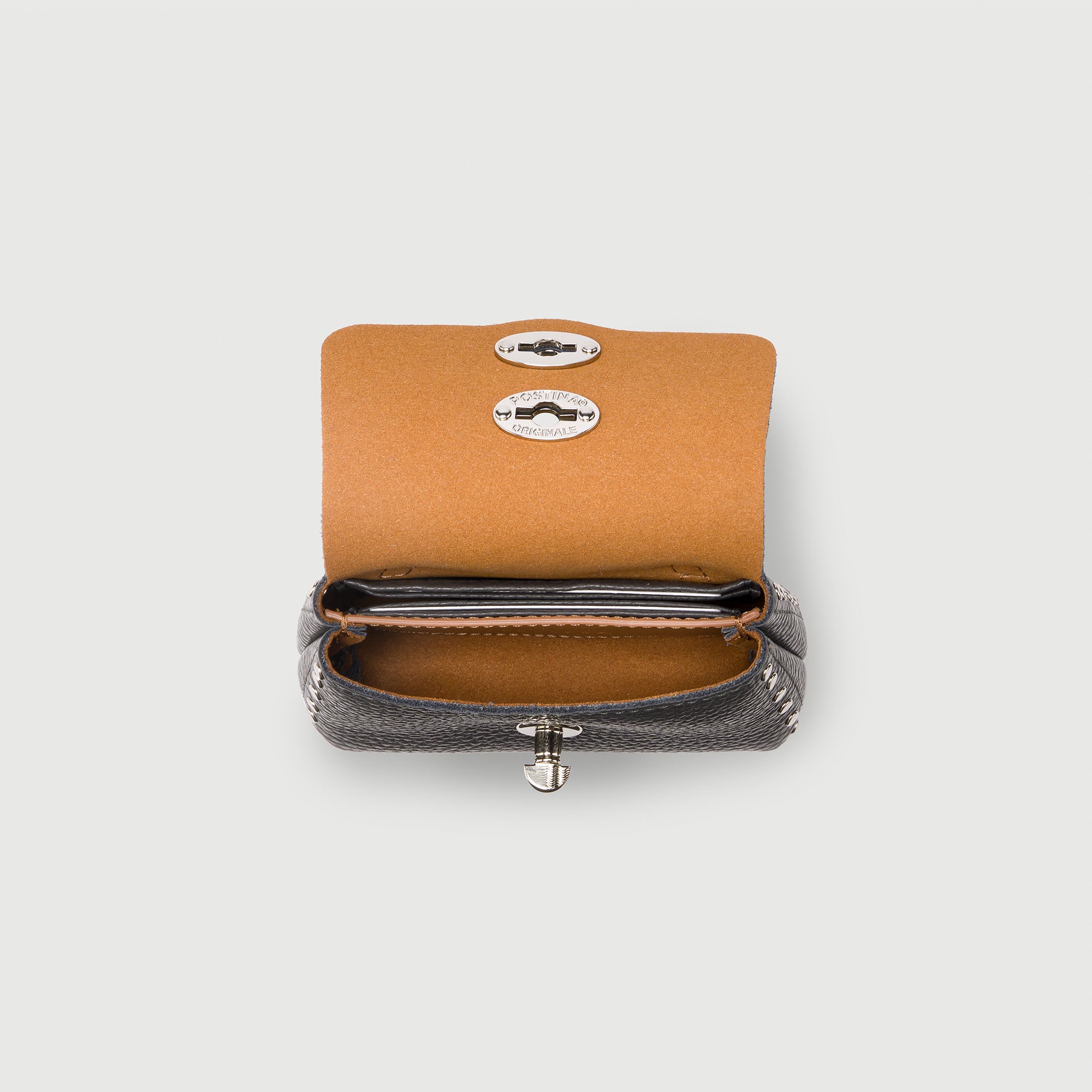 Zanellato Postina® Wallet Mini portafoglio grigio in pelle martellata