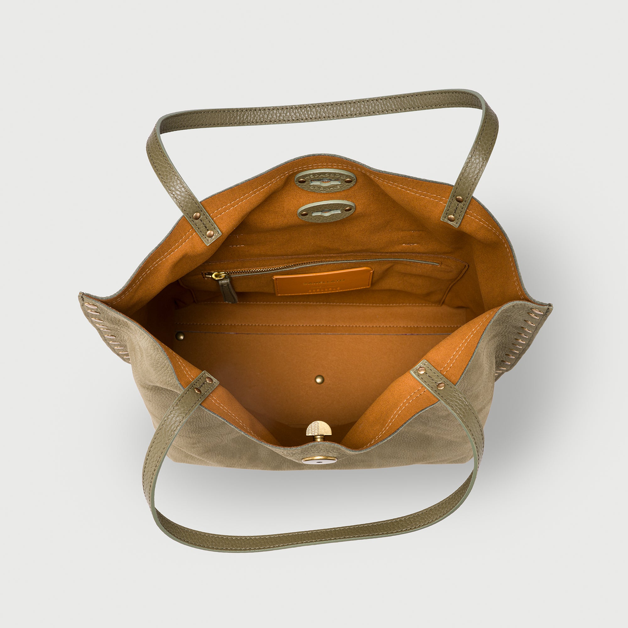 Zanellato A' Spasso® M borsa verde in nabuk