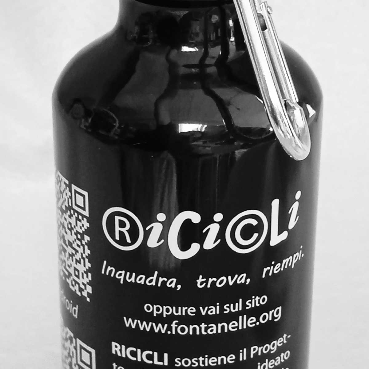 Ricicli Design Accessori Borraccia in alluminio 400ml borraccia nera